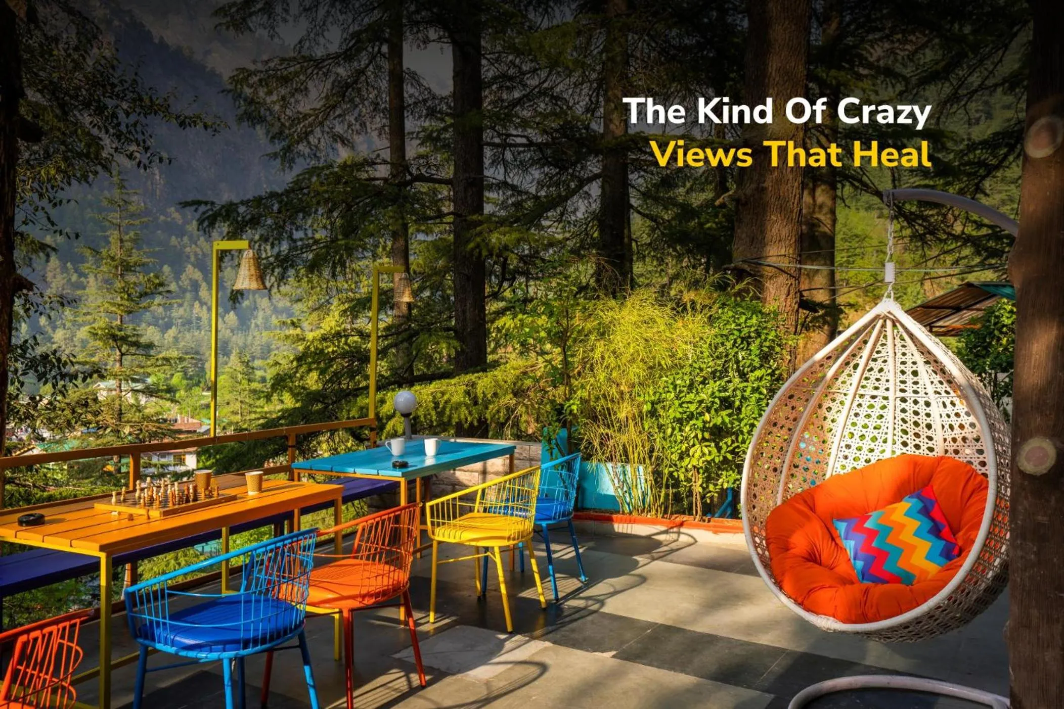 Seating area in goSTOPS Kasol