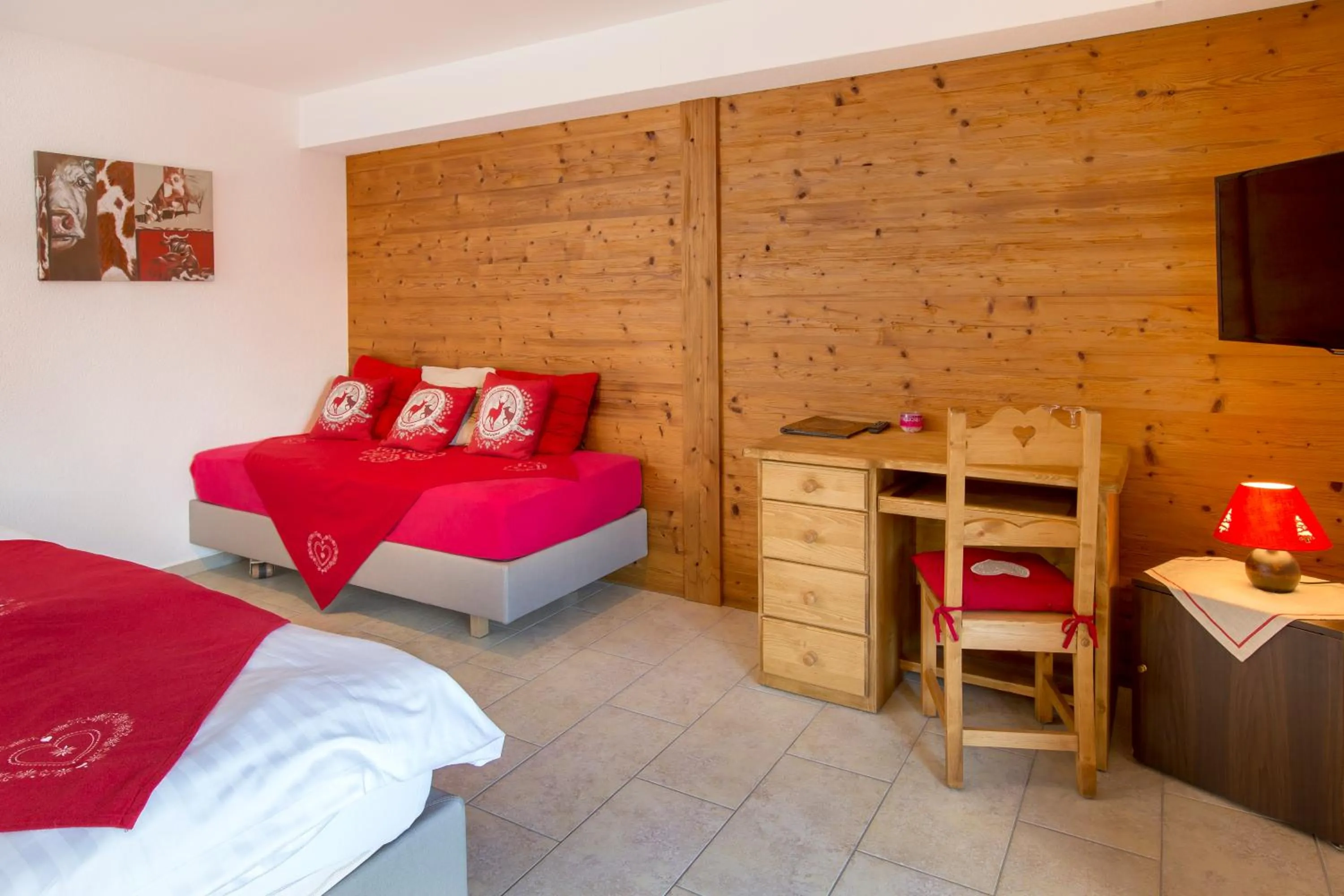 Seating area, Bed in Hôtel de charme la Poste