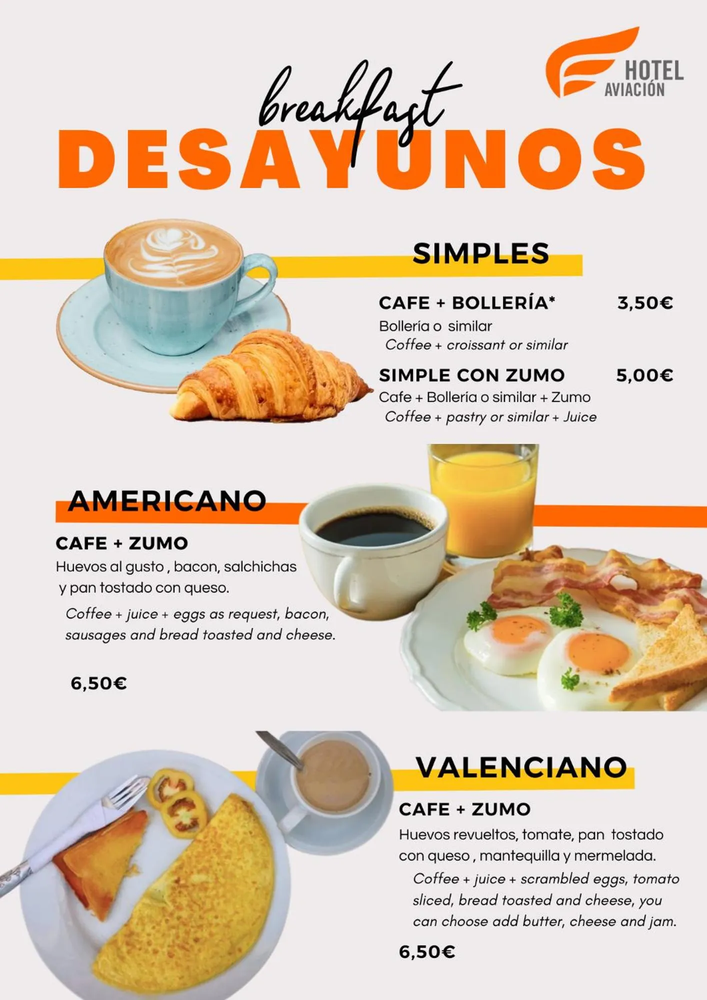 Breakfast in HOTEL AVIACIOn