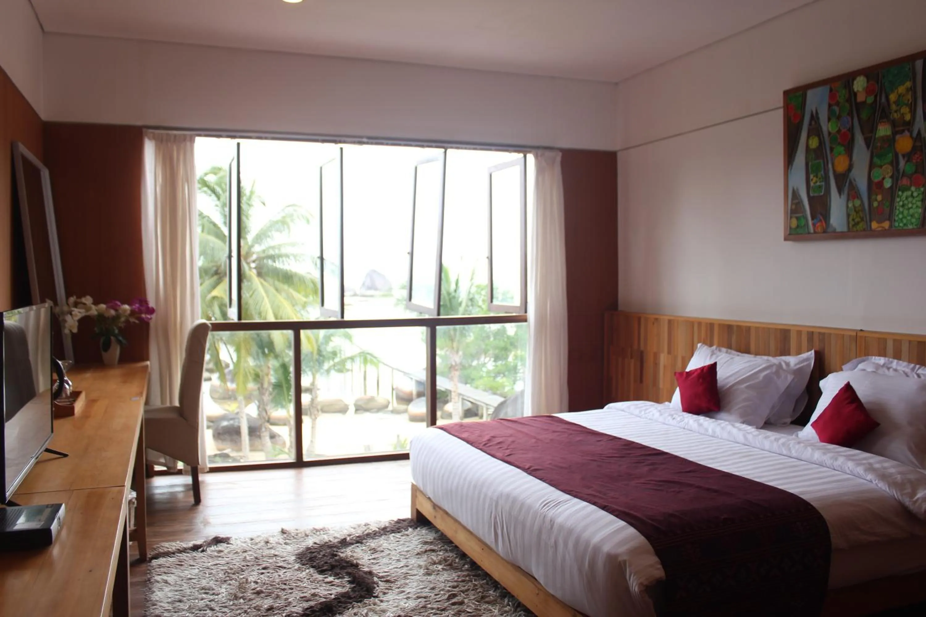 View (from property/room), Bed in Natuna Dive Resort