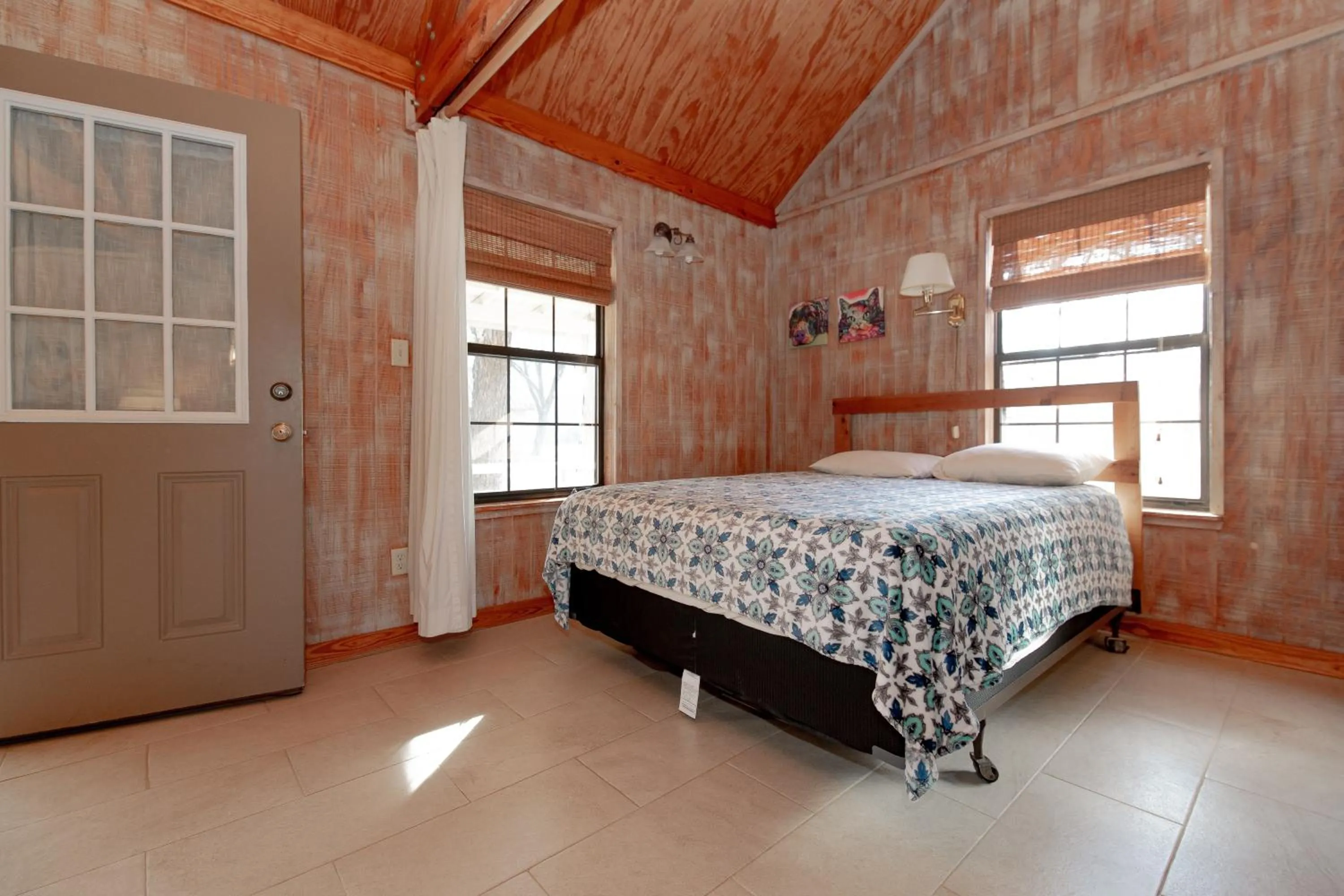 Bed in Seven Bluff Cabins