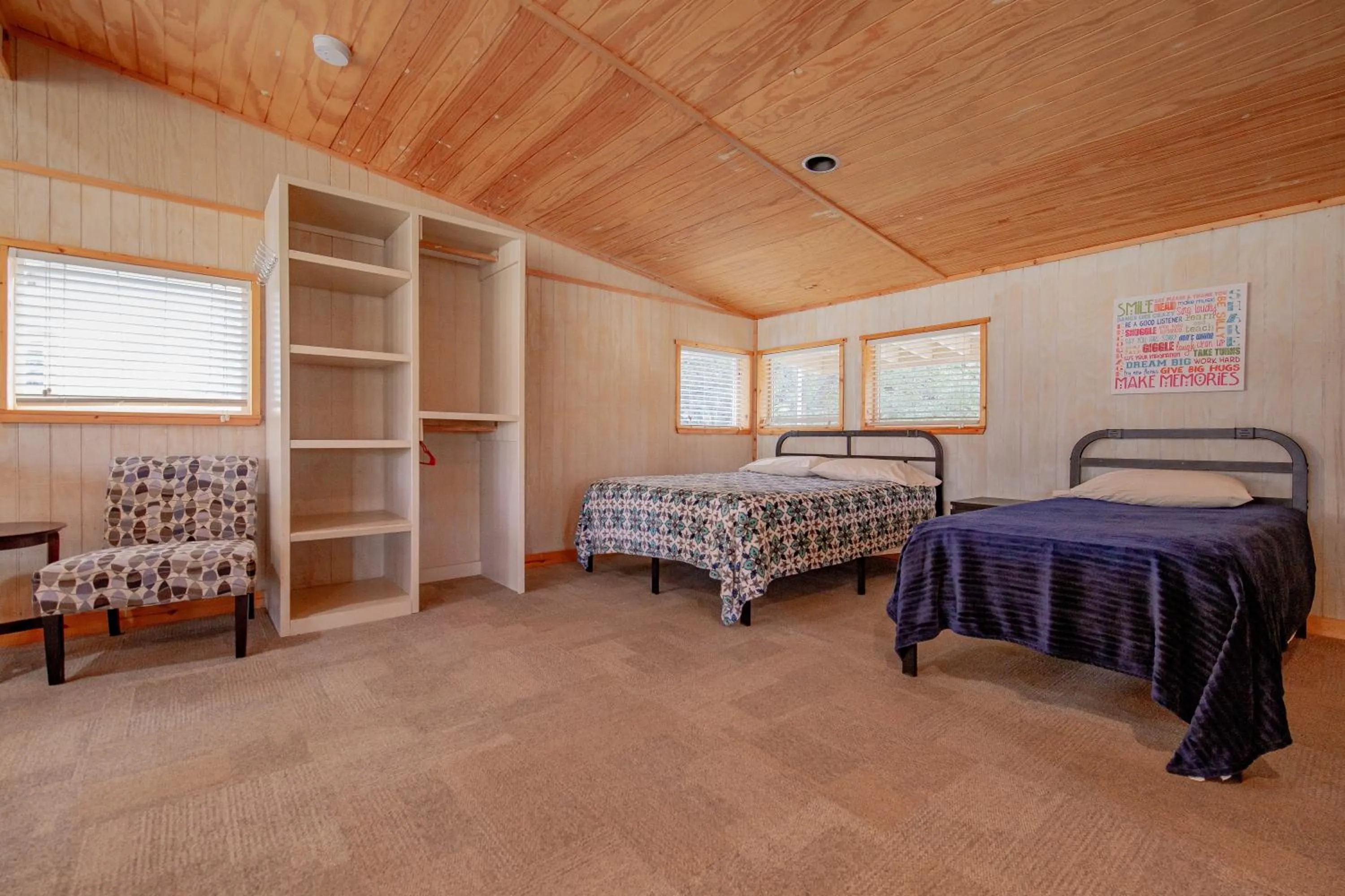 Bed in Seven Bluff Cabins