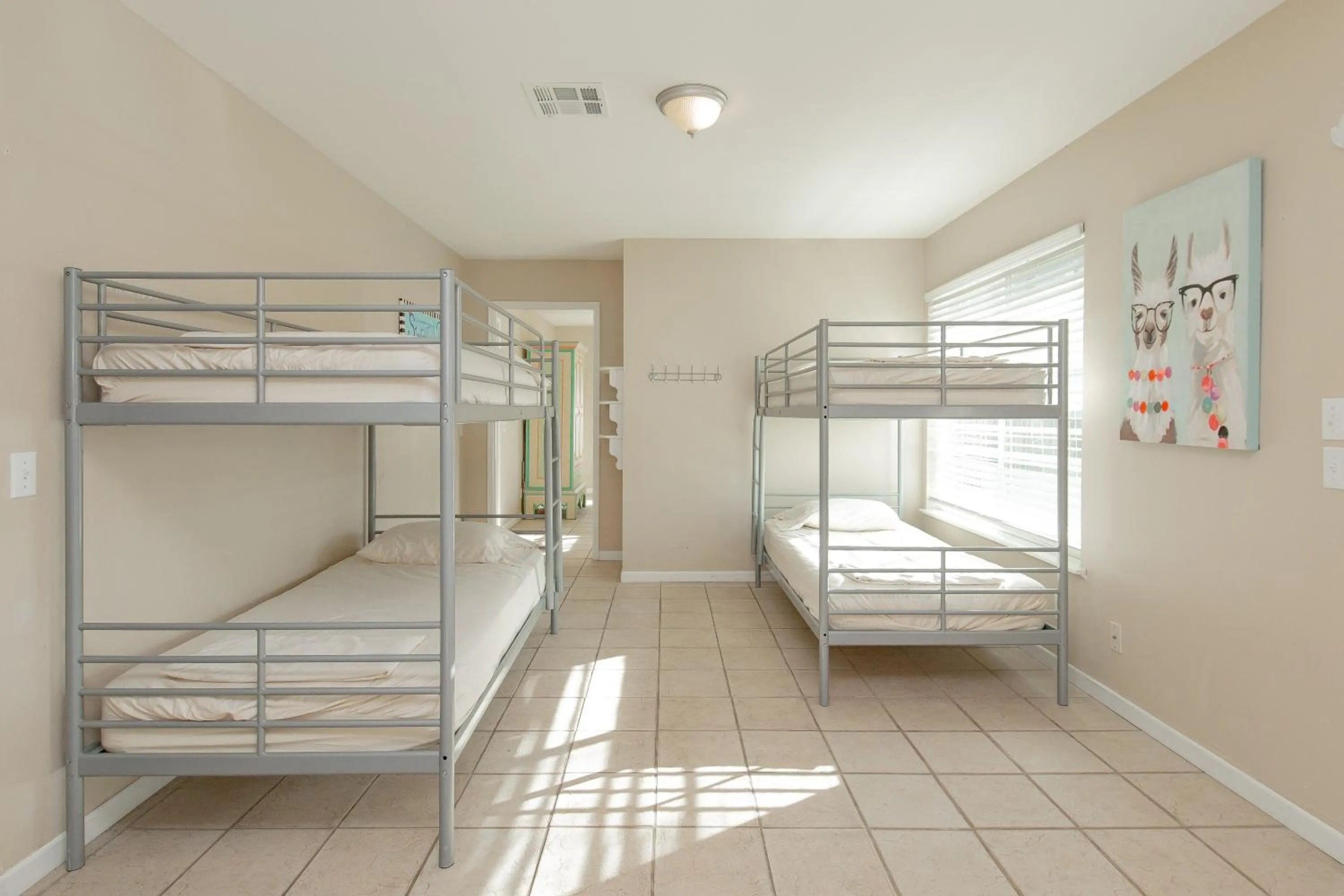 Bed in Seven Bluff Cabins