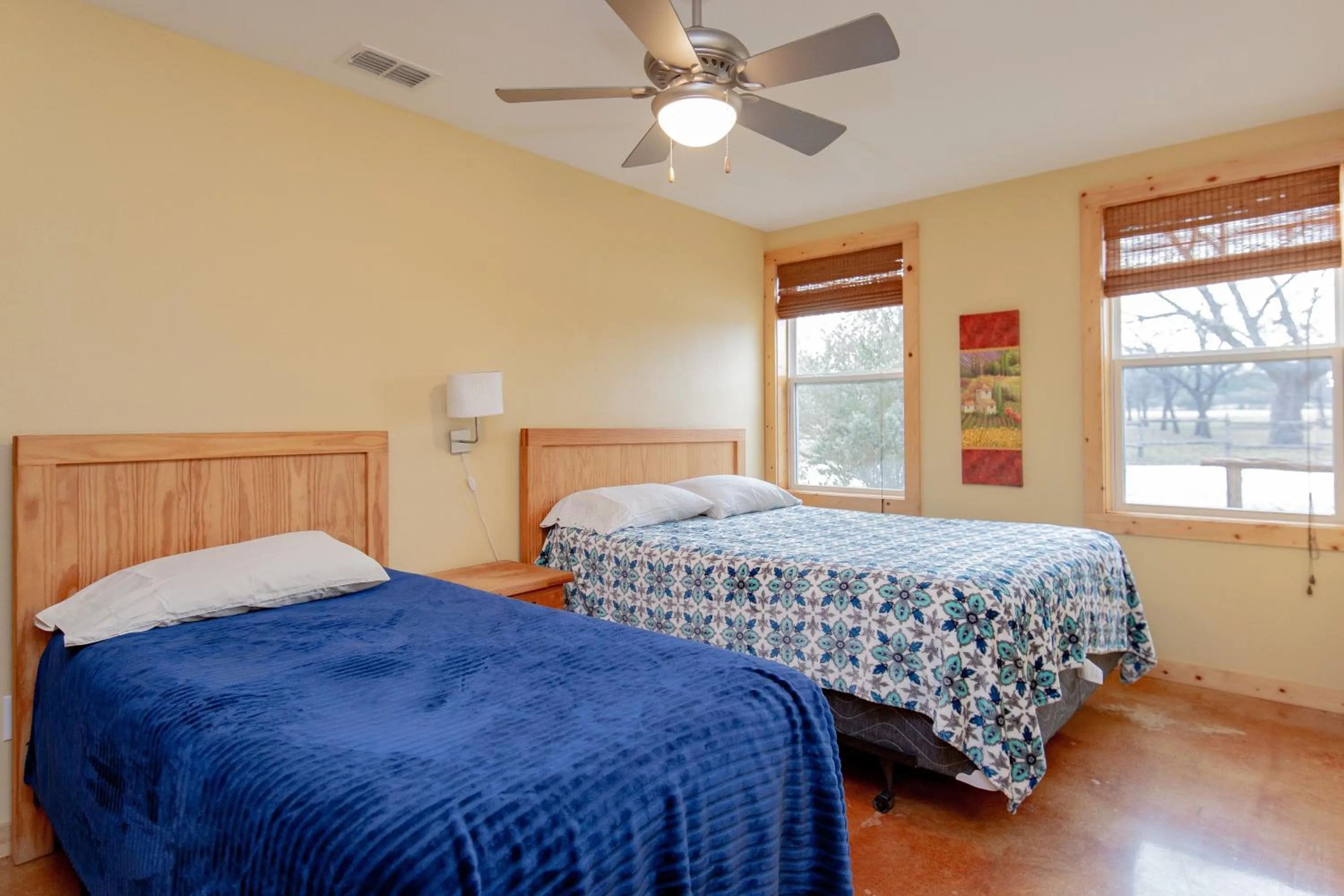 Bed in Seven Bluff Cabins