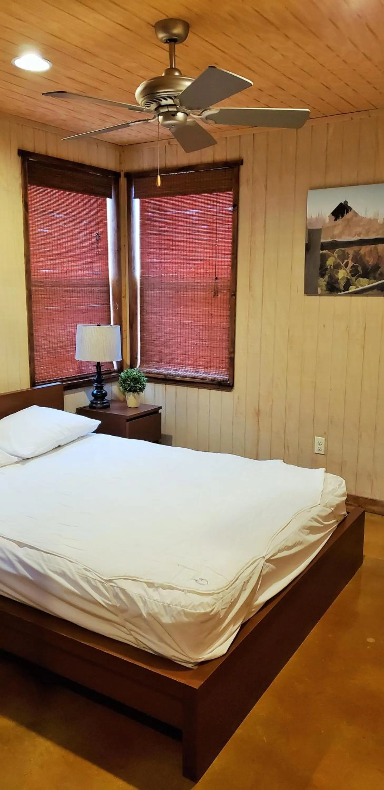Bed in Seven Bluff Cabins
