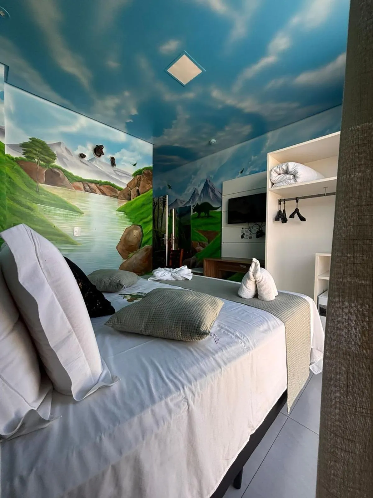 Bed in Hotel Recanto dos Dinossauros