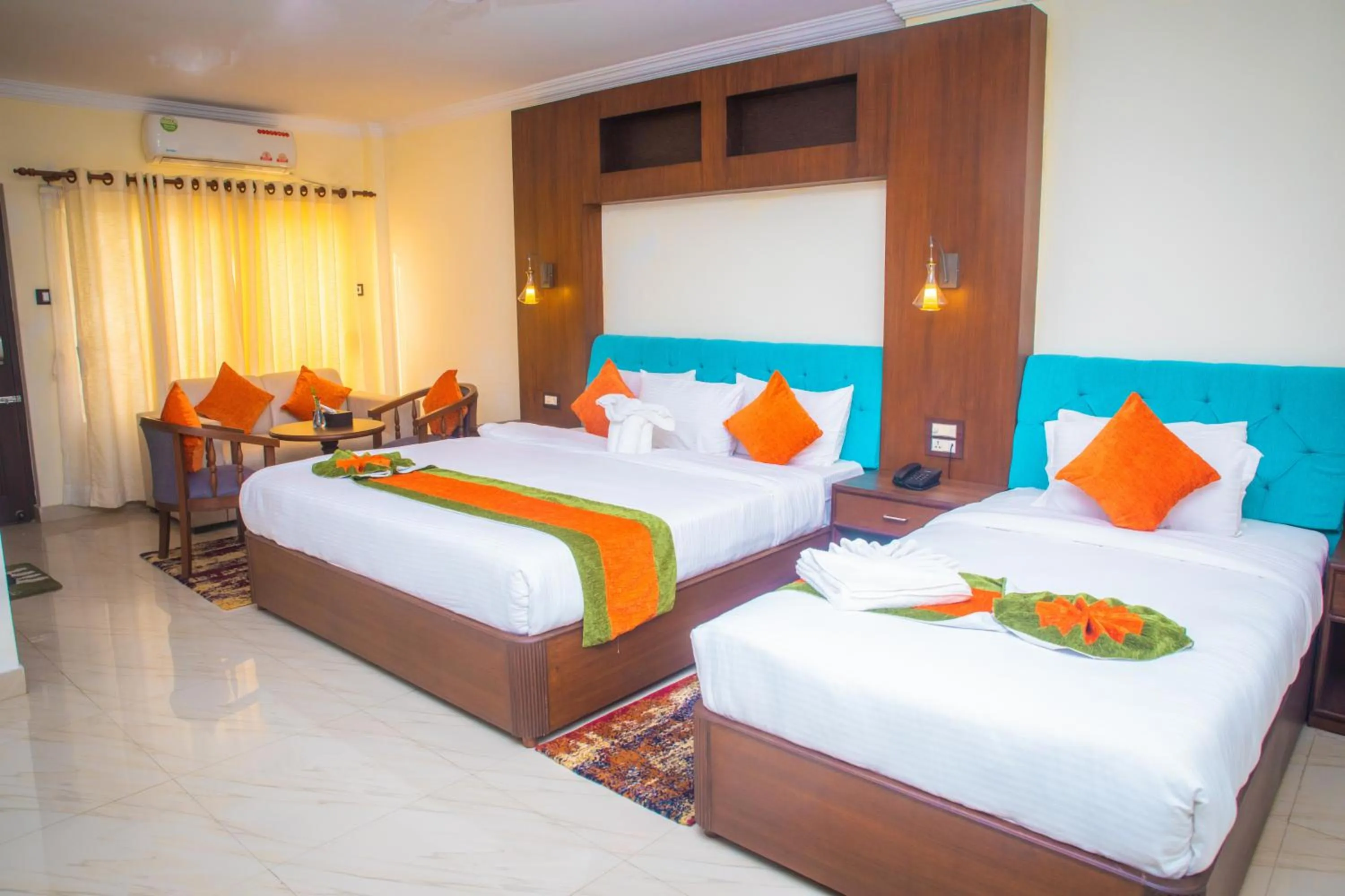 Bed in Gautam Buddha Airport Hotel