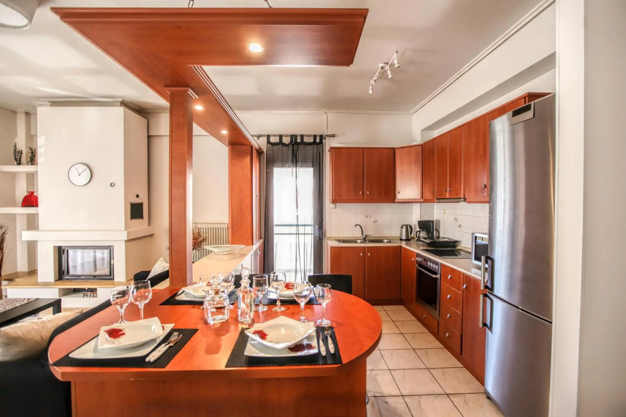 kitchen in Grand Meteora Central Luxury Apartment