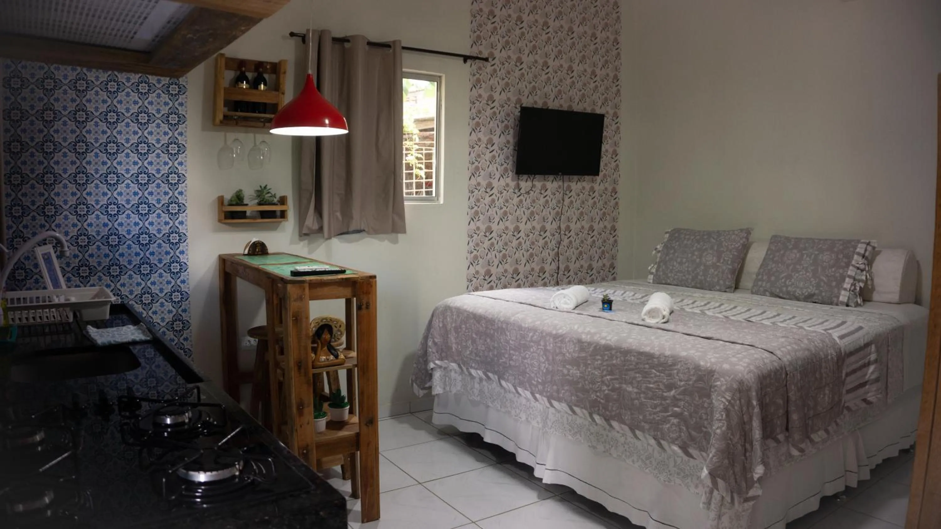 Bed in Pousada Viana