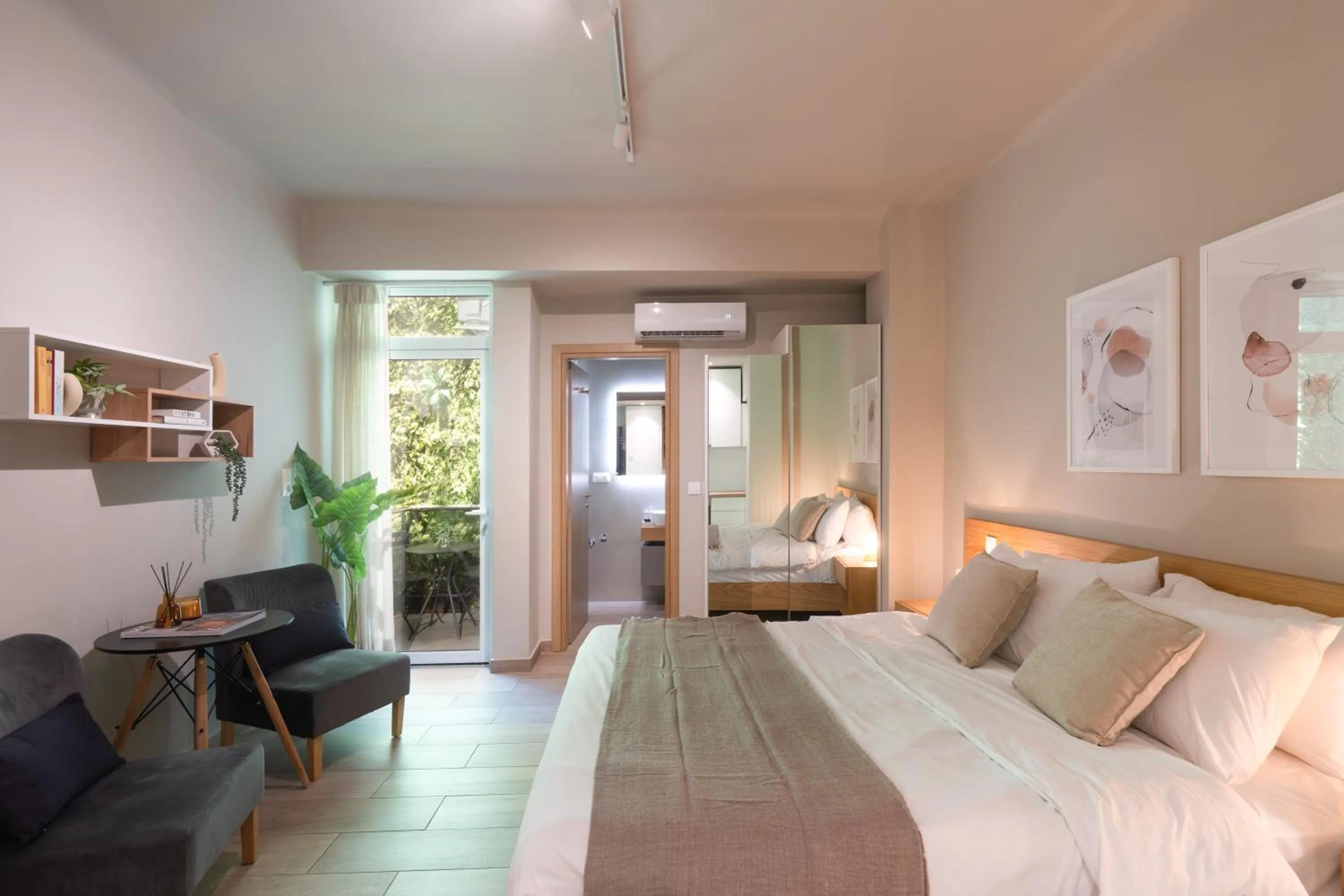 Bed in My Greek Vacations City Apartments