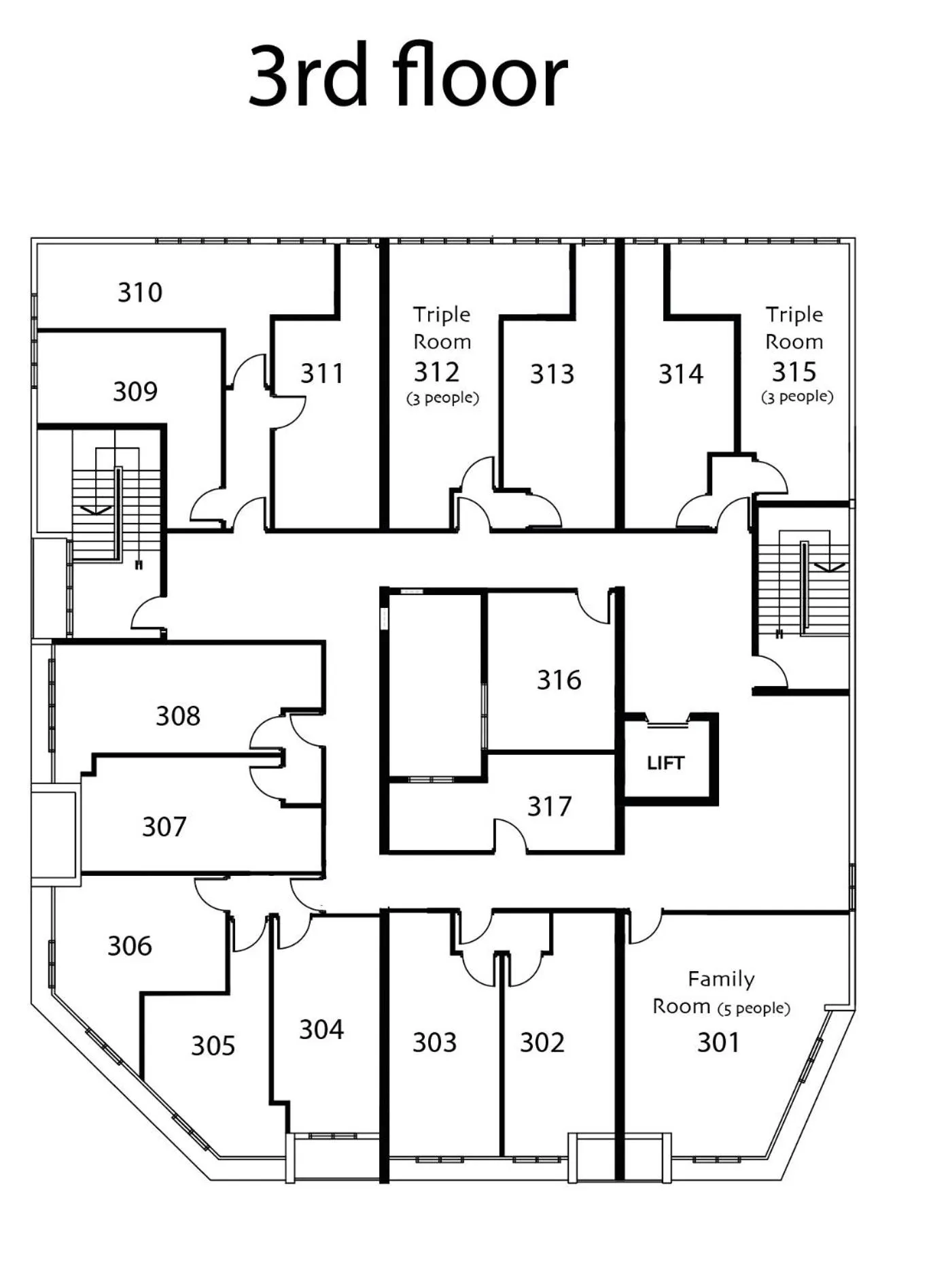 Floor plan in Knight Alley Hotel