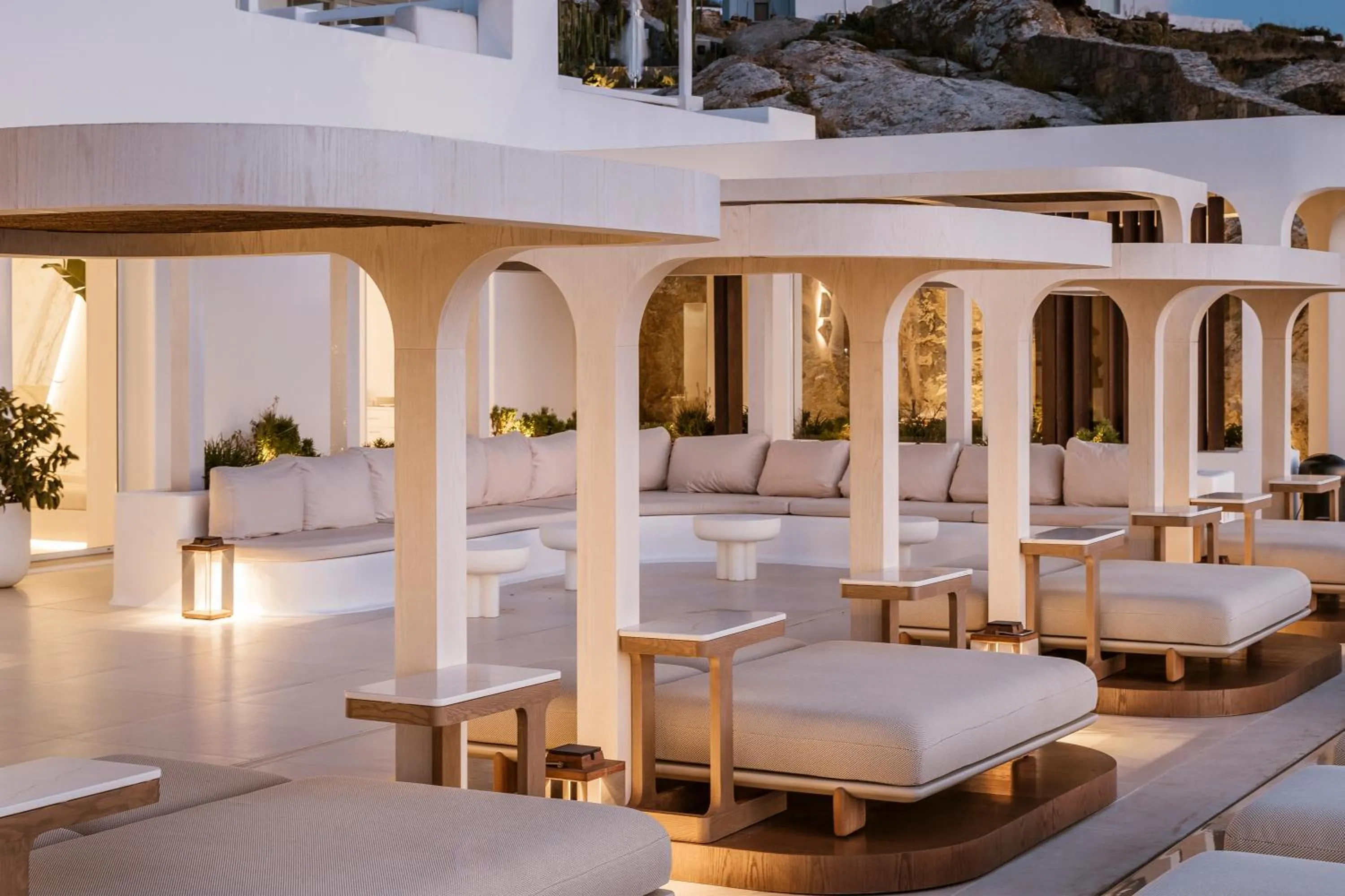 Seating area in Lovia Mykonos