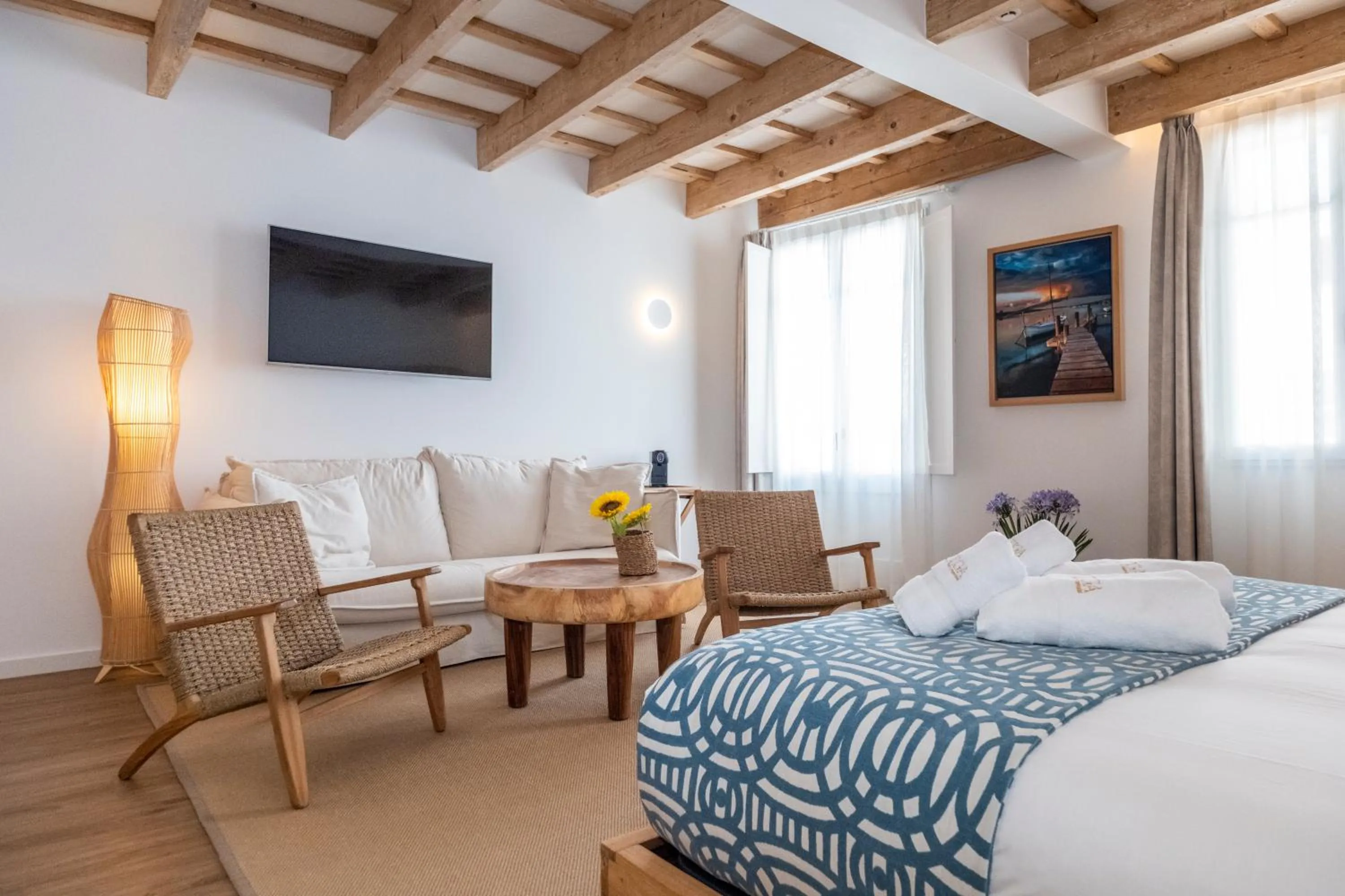 Bed in Hotel S'Antiga Adults Only