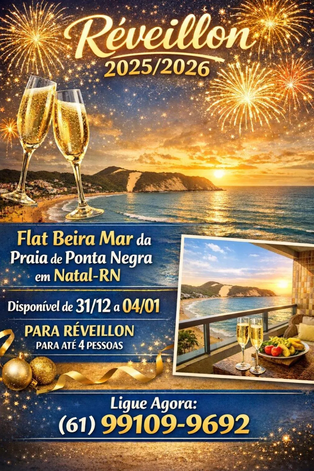 Bicalho Flat Beira Mar Praia PontaNegra -Natal