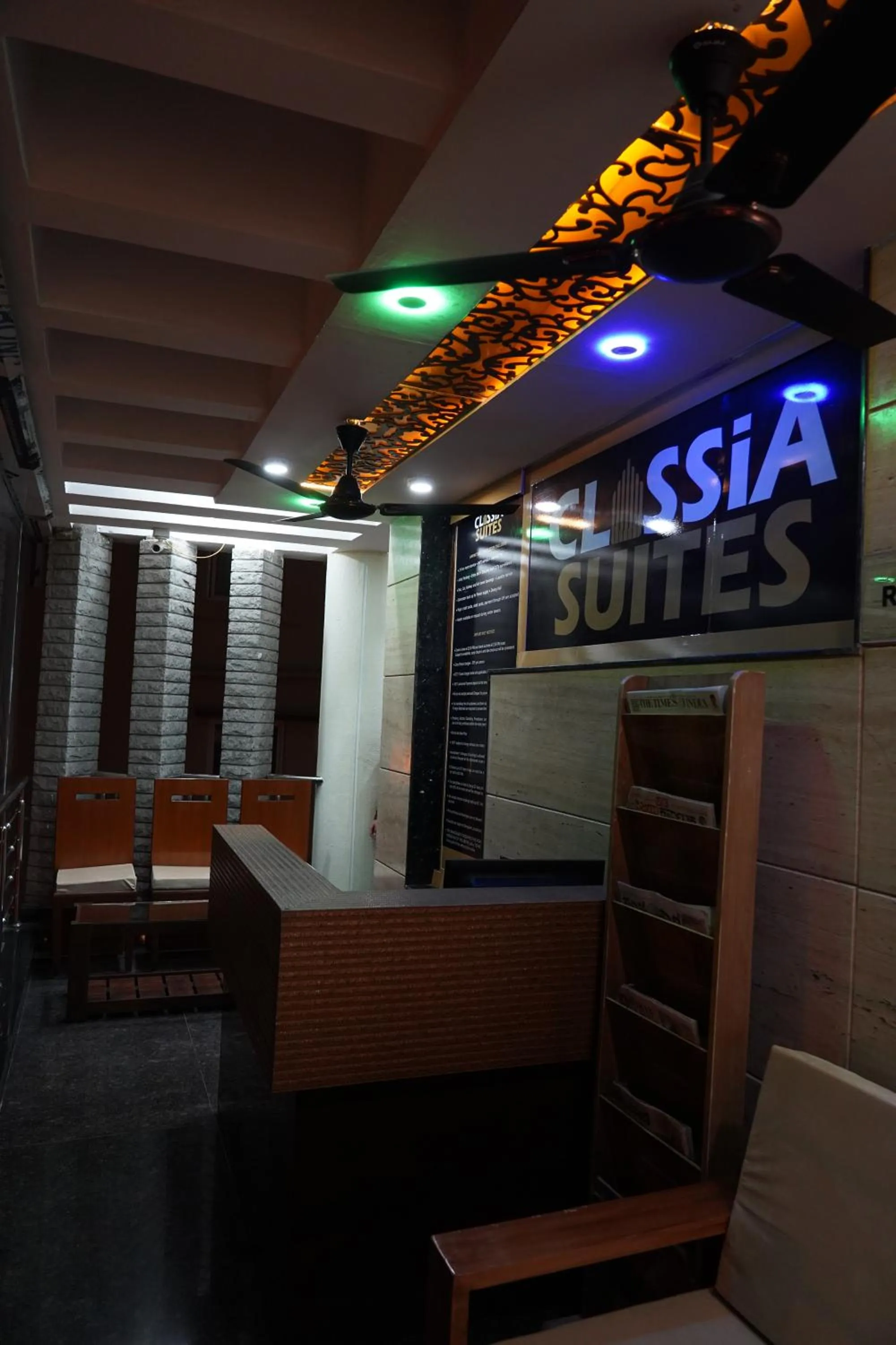 Seating area in Classia Suites