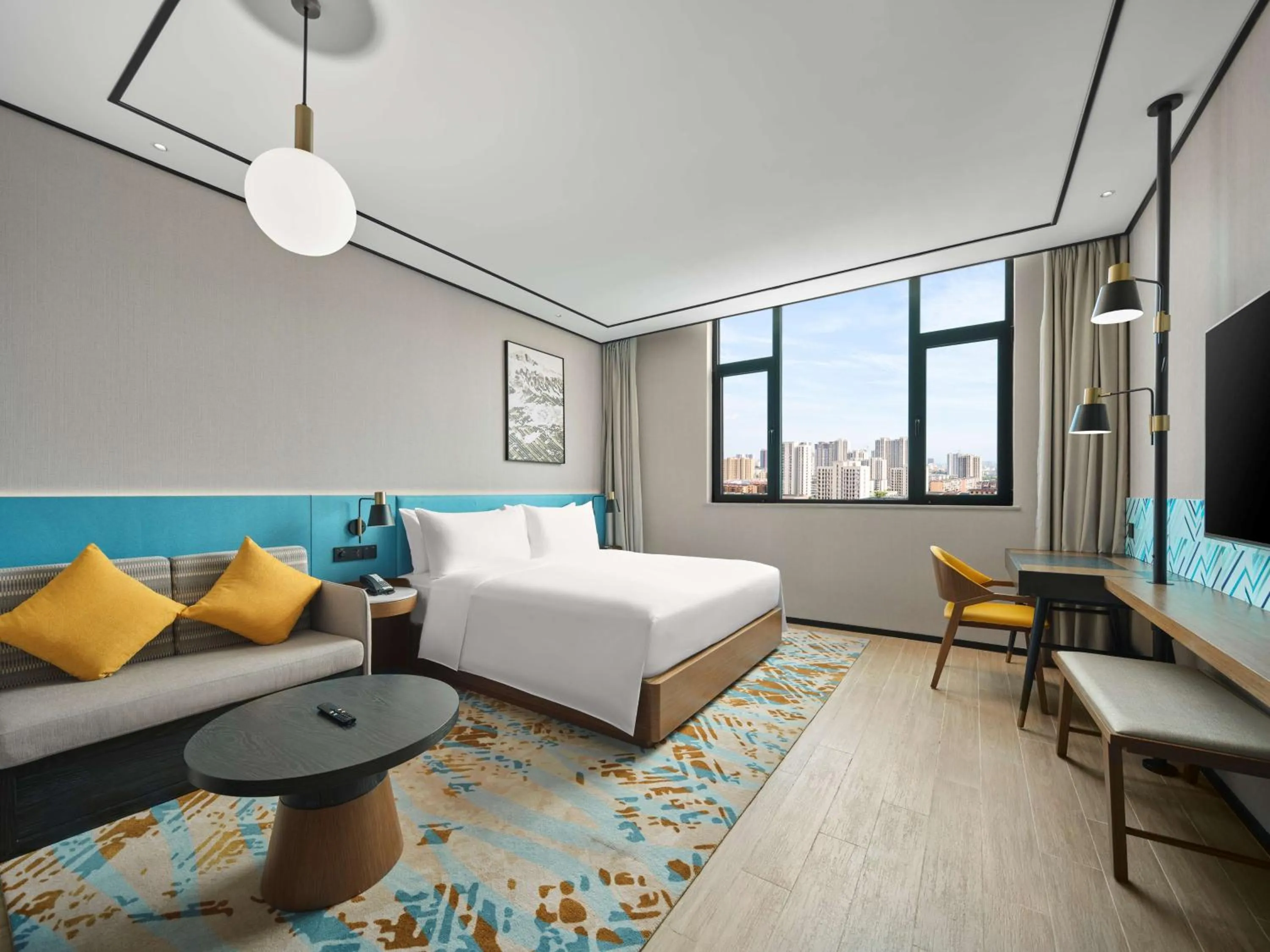 Living room, Bed in Hilton Garden Inn Jincheng Gushuyuan