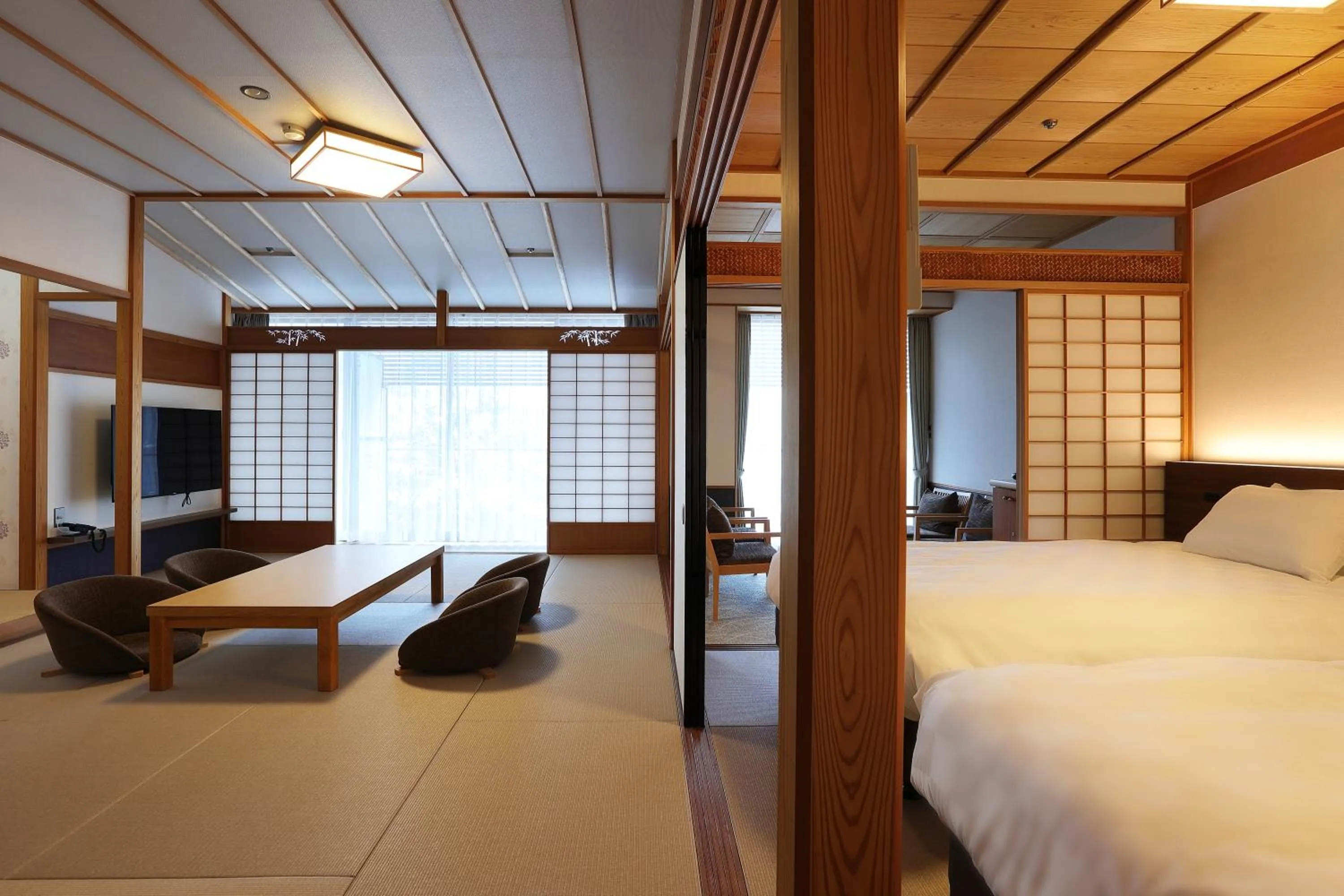 Photo of the whole room, Bed in Manten no Tsujinoya