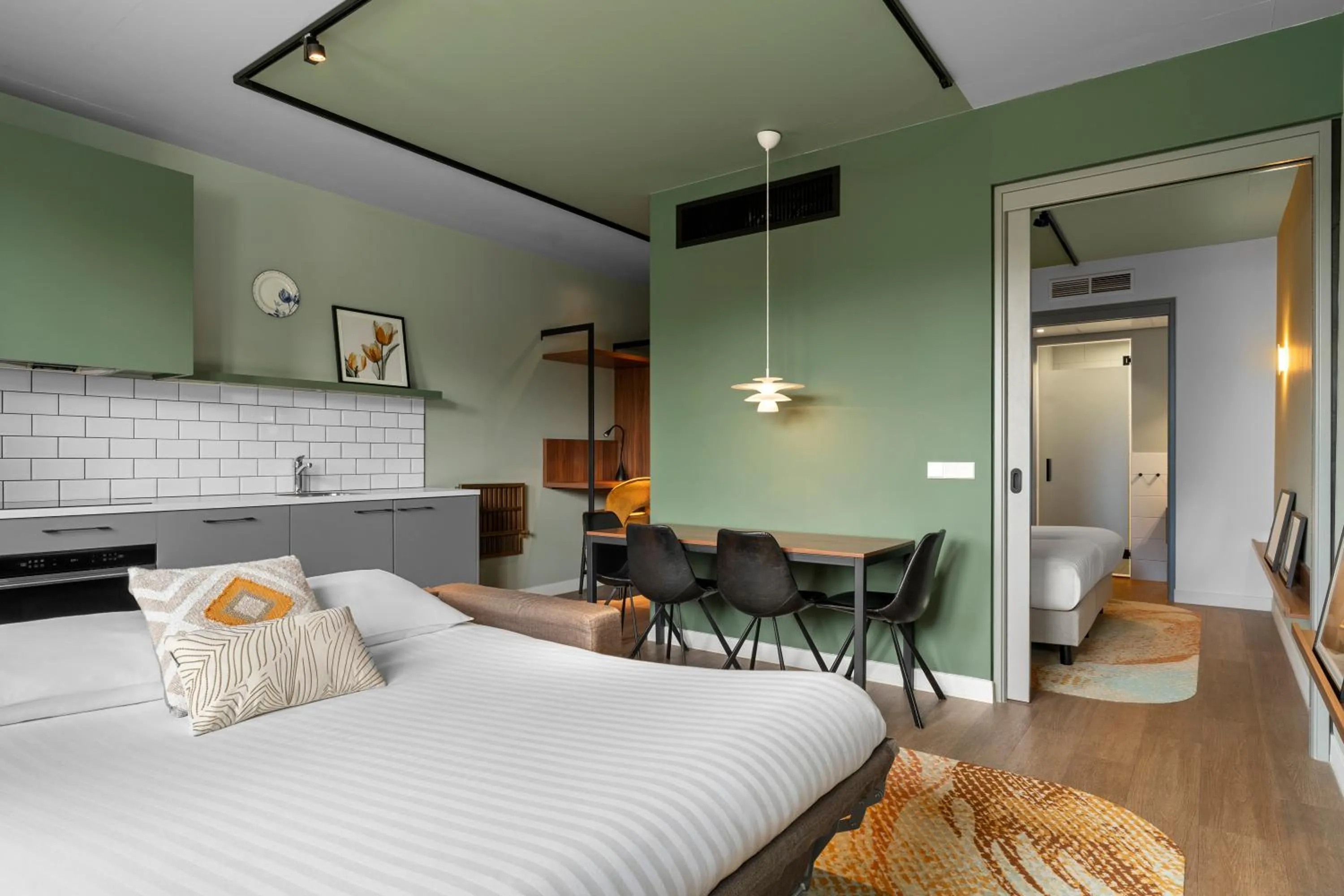 Bed in Corendon Apartments Amsterdam Schiphol Airport