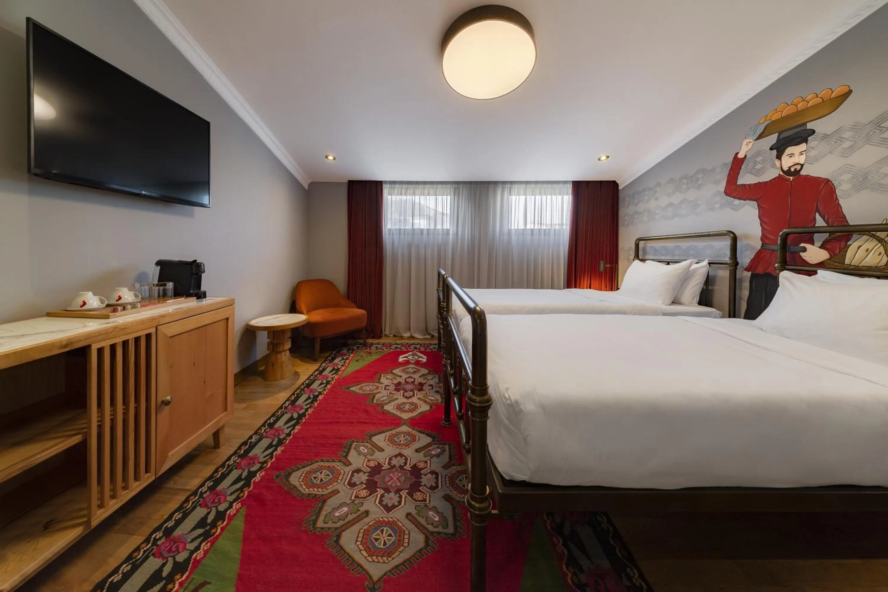 Bed in The Blue Fox Hotel