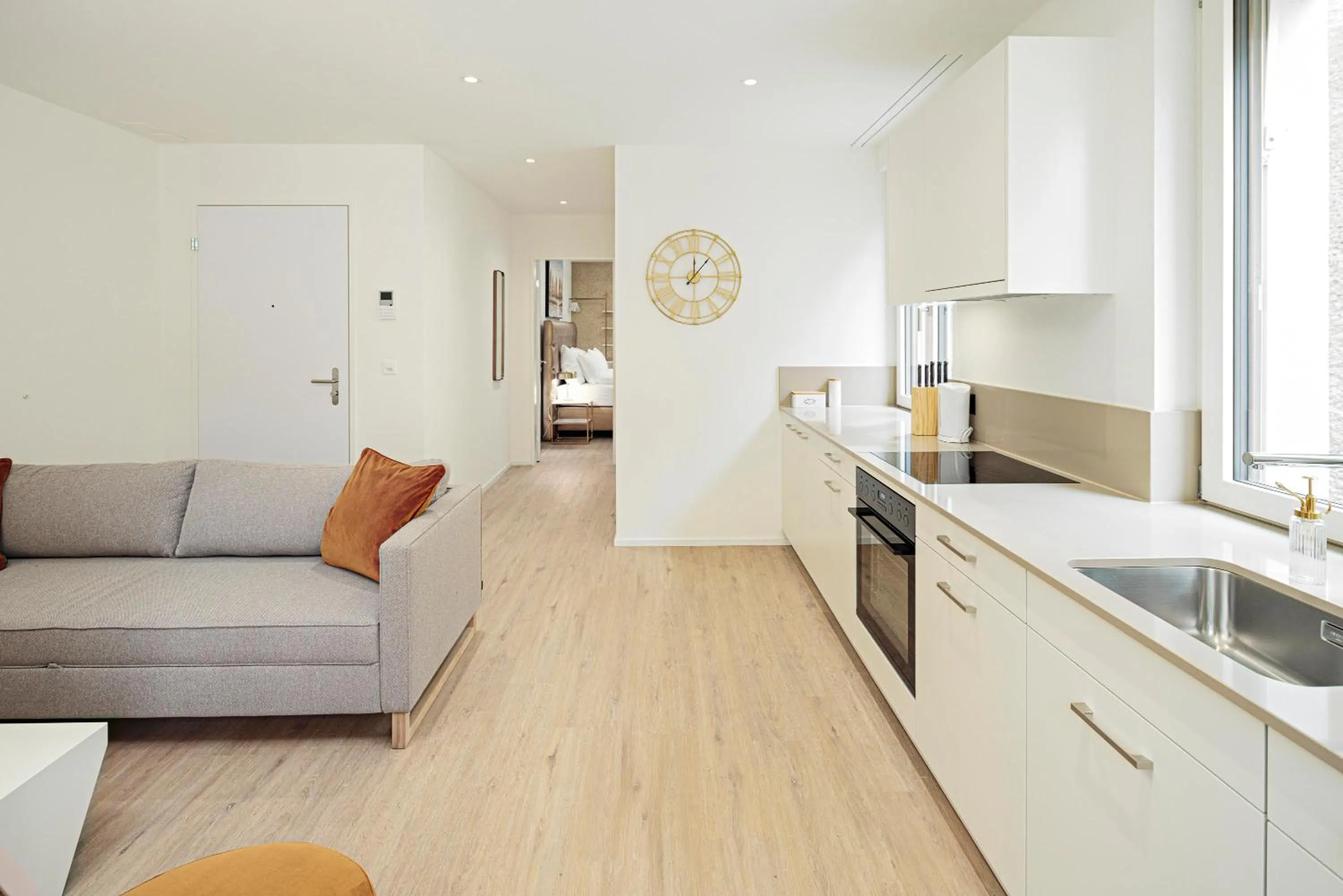 Living room in VISIMO Apartments Mühlensteg St Gallen - Elegant Quiet Central