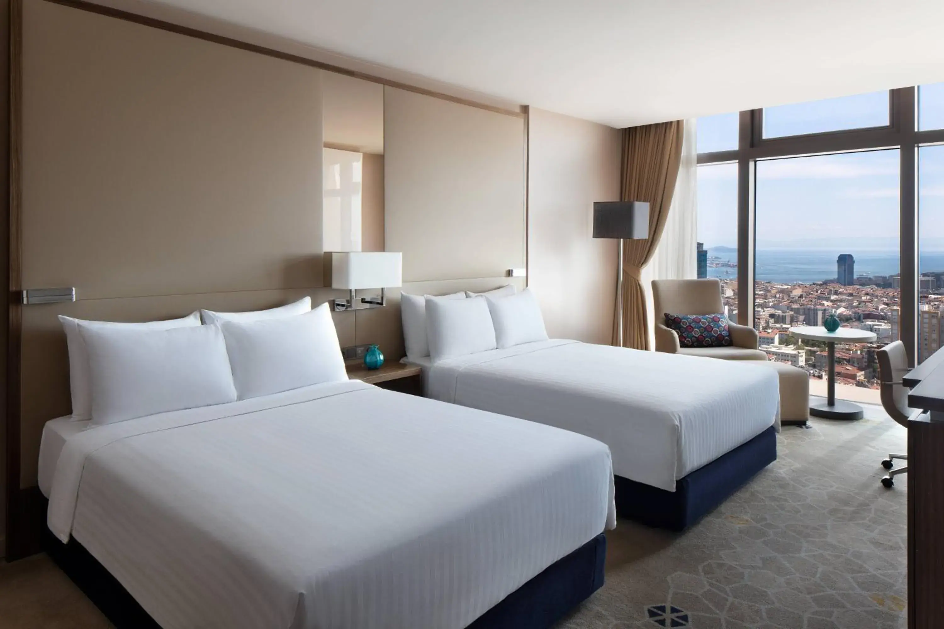 Deluxe Twin Room with Sea View in Istanbul Marriott Hotel Sisli Deluxe Twin Room with Sea View in Istanbul Marriott Hotel Sisli