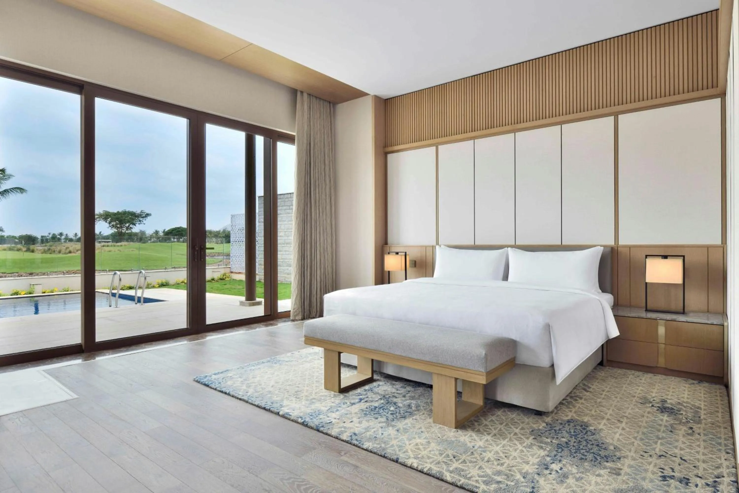 Swimming pool, Bed in JW Marriott Hotel Bengaluru Prestige Golfshire Resort & Spa