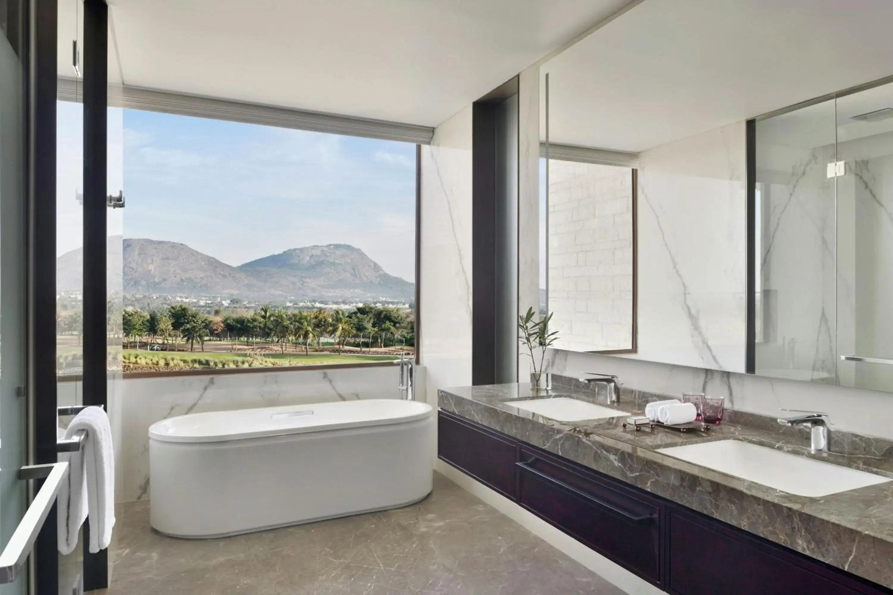 Executive Club Room, Club level, Guest room, 1 King, Golf View, Balcony with complimentary evening local tea experience - single occupancy in JW Marriott Hotel Bengaluru Prestige Golfshire Resort & Spa Executive Club Room, Club level, Guest room, 1 King, Golf View, Balcony with complimentary evening local tea experience - single occupancy in JW Marriott Hotel Bengaluru Prestige Golfshire Resort & Spa