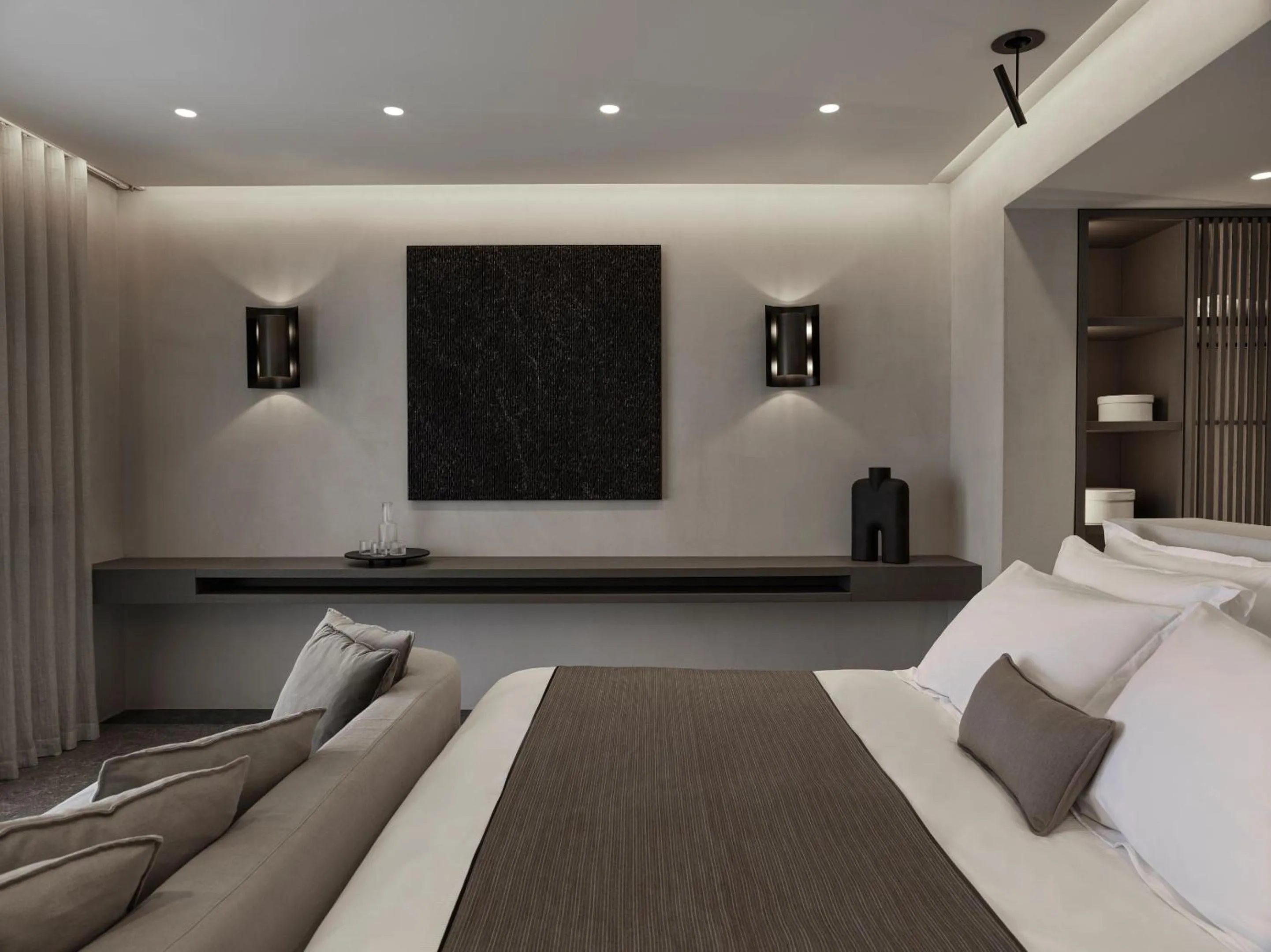 Bed in Noima Boutique Hotel Mykonos