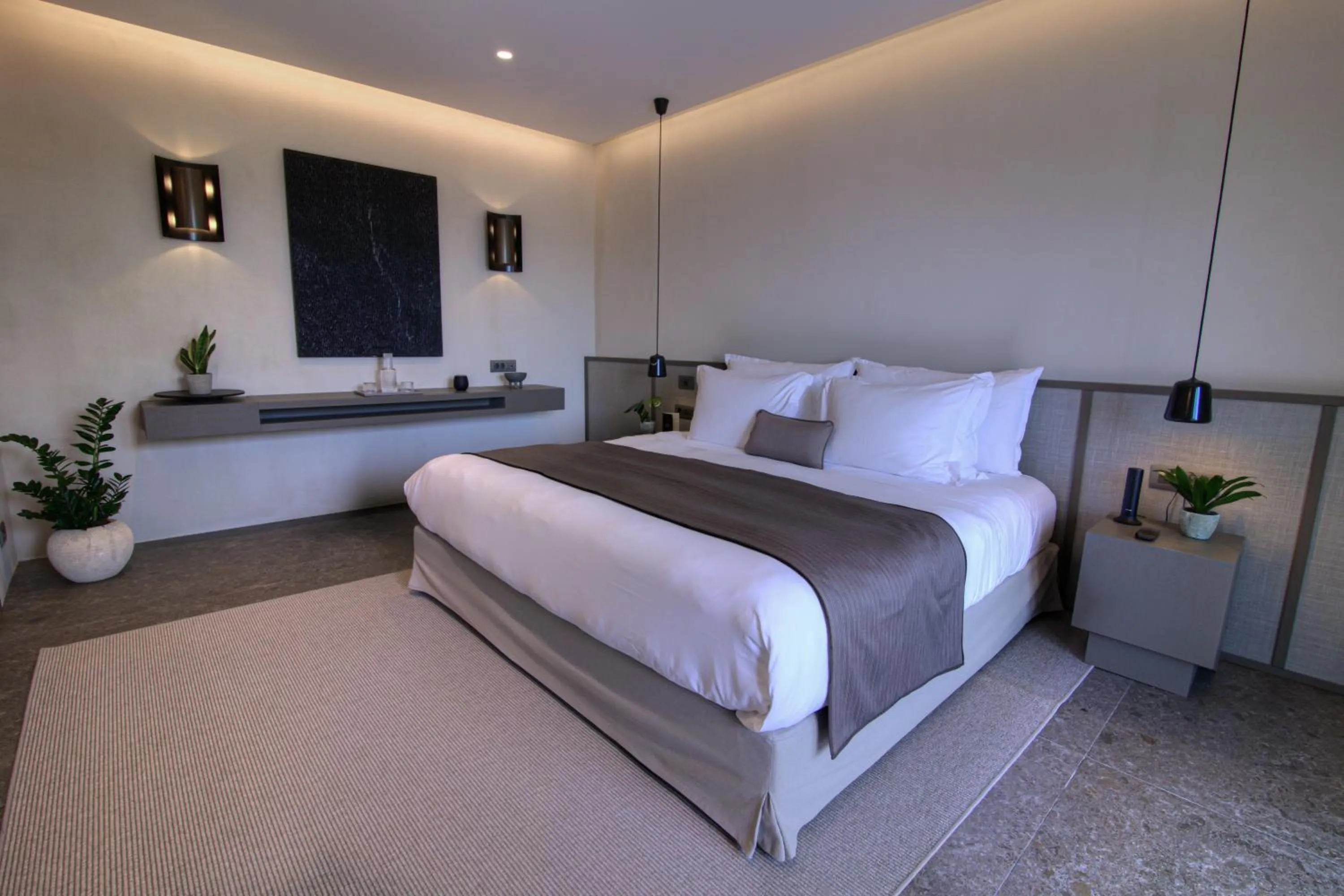 Bed in Noima Boutique Hotel Mykonos