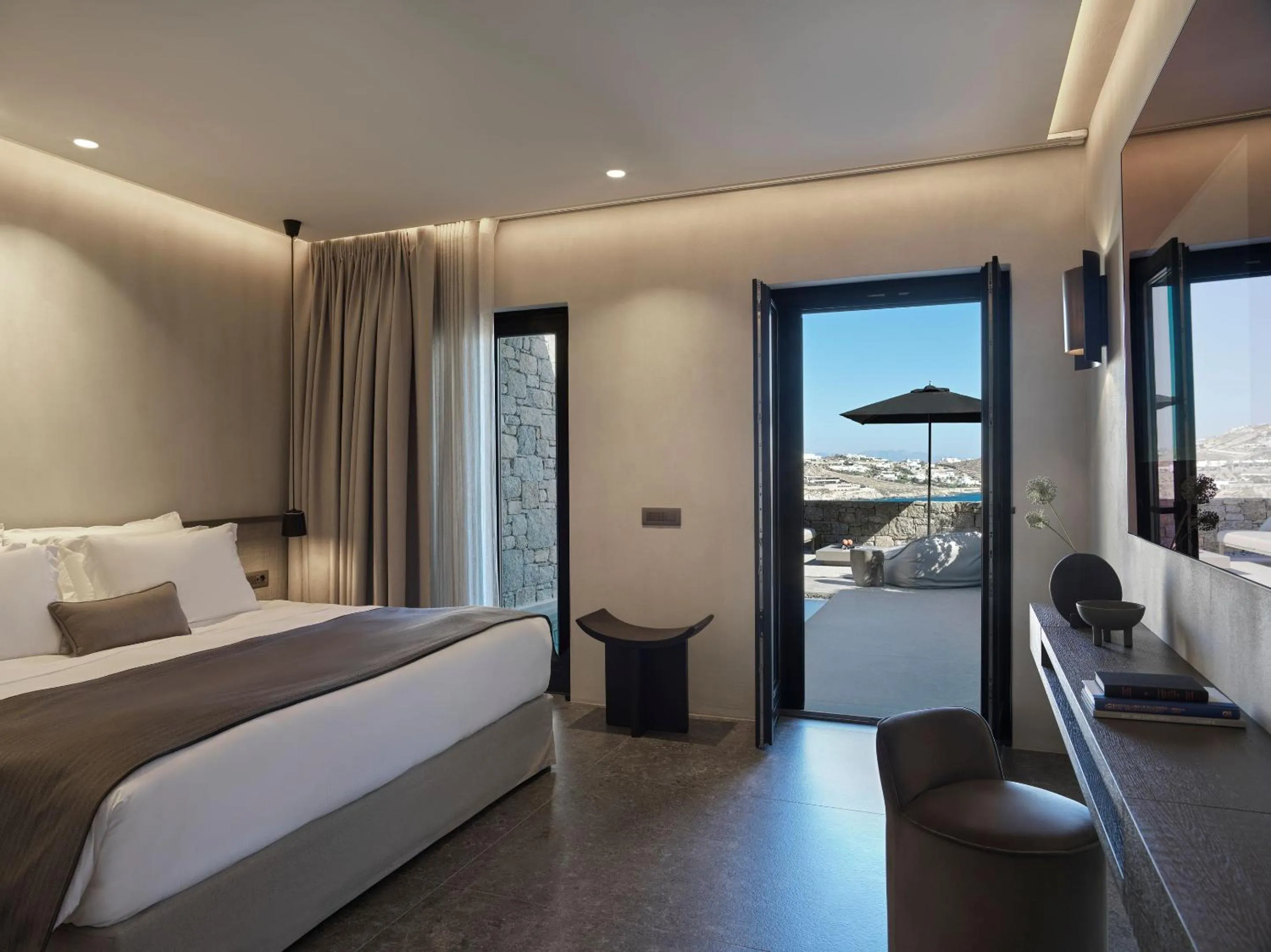 Bed in Noima Boutique Hotel Mykonos