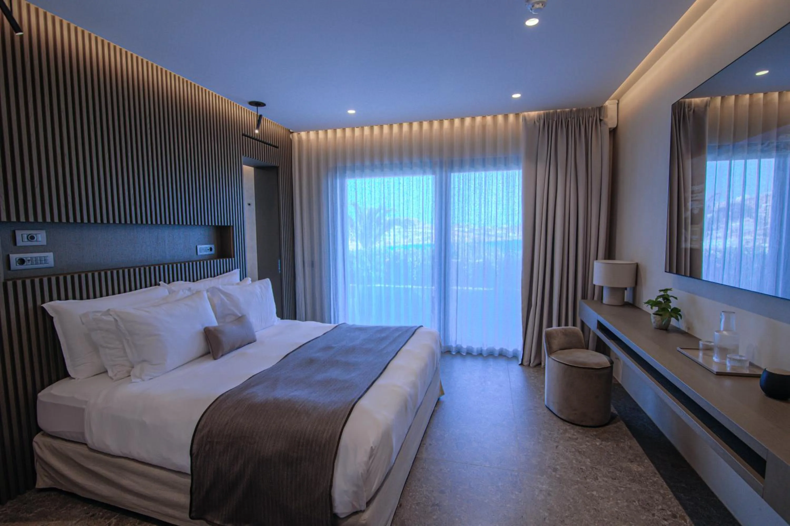 Bed in Noima Boutique Hotel Mykonos