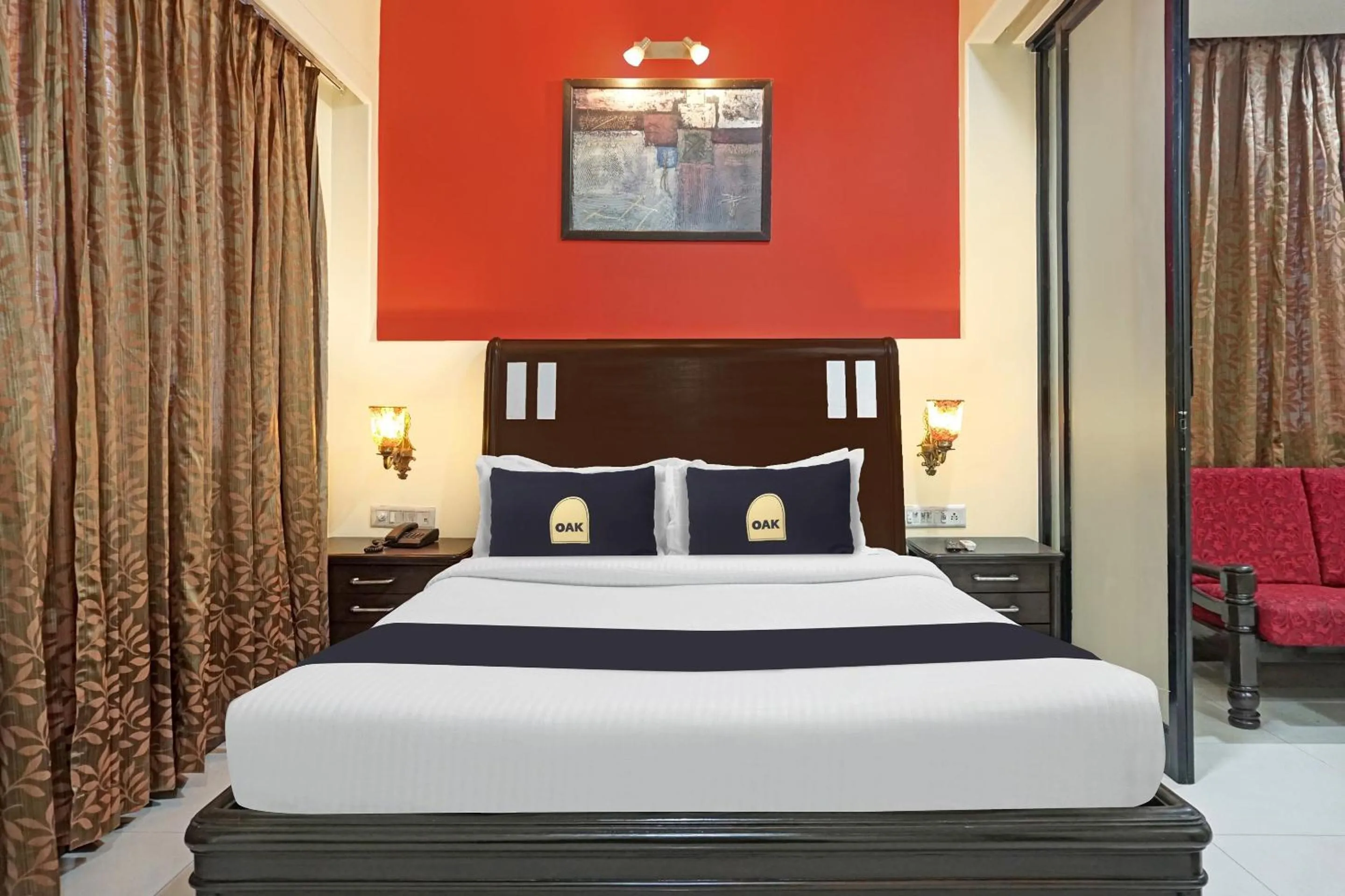 Bedroom, Bed in Townhouse OAK Gharonda Residency Near Sant Tukaram Nagar Metro Station