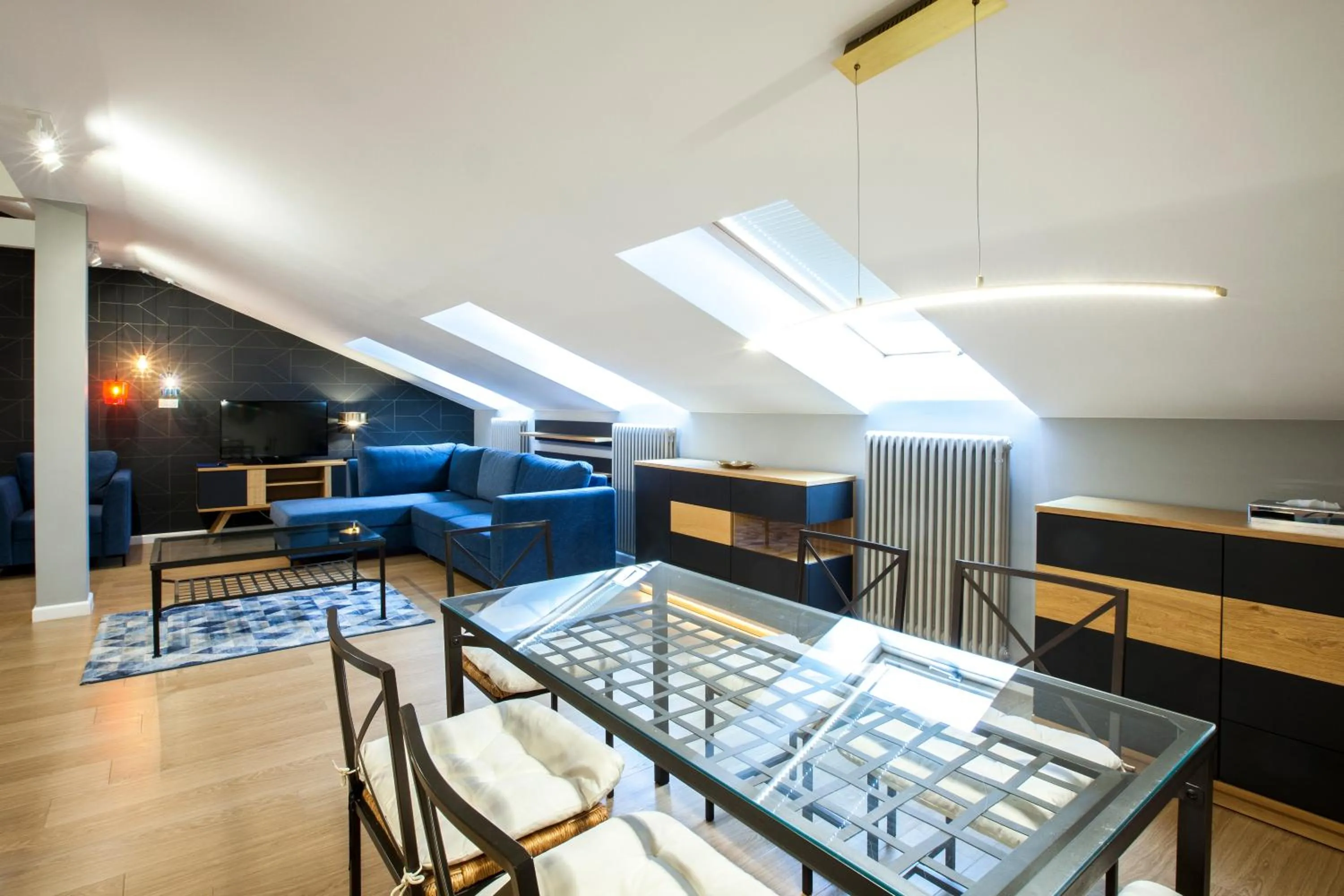 Living room in Portal House Apartments