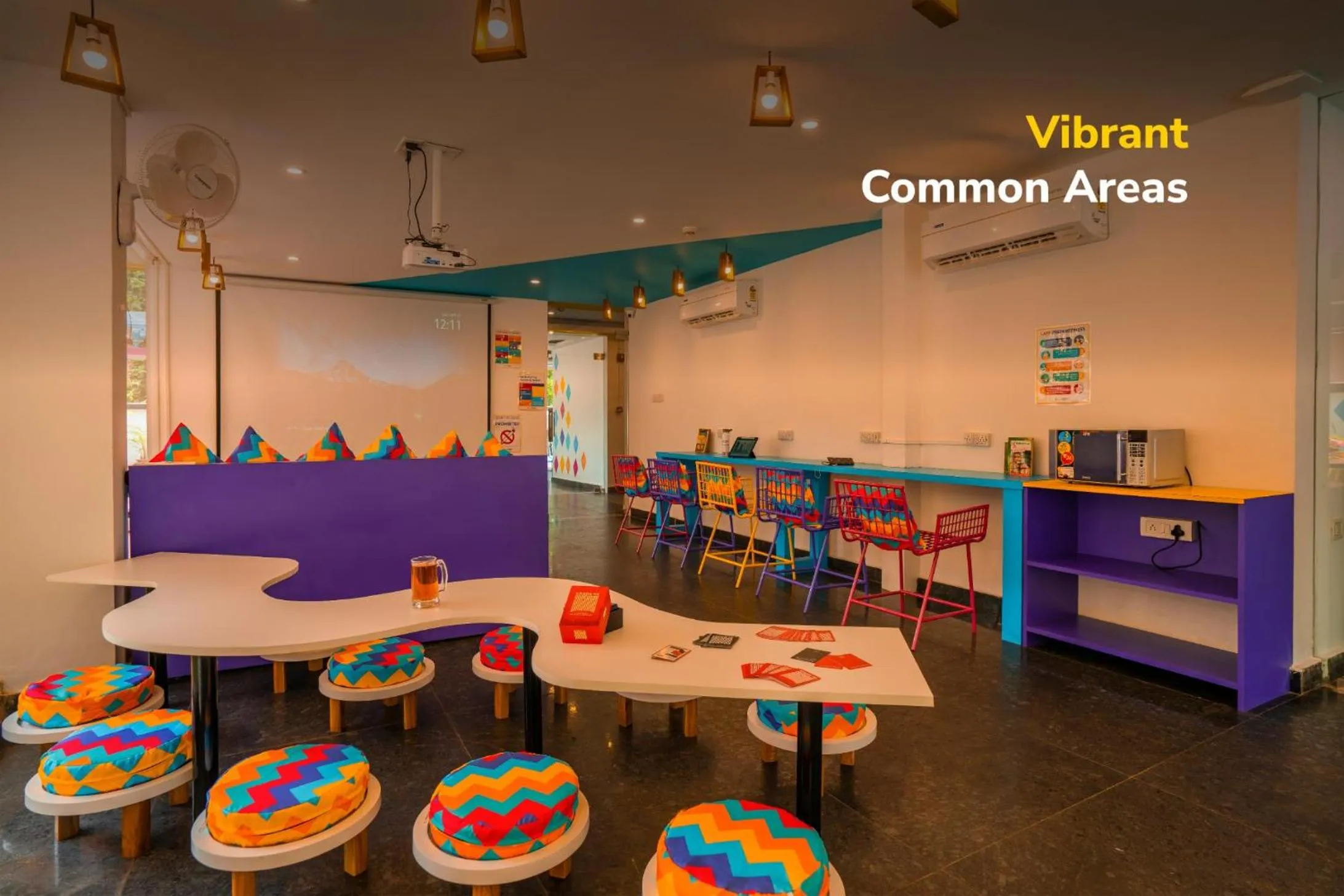 Seating area in goSTOPS Goa, Baga