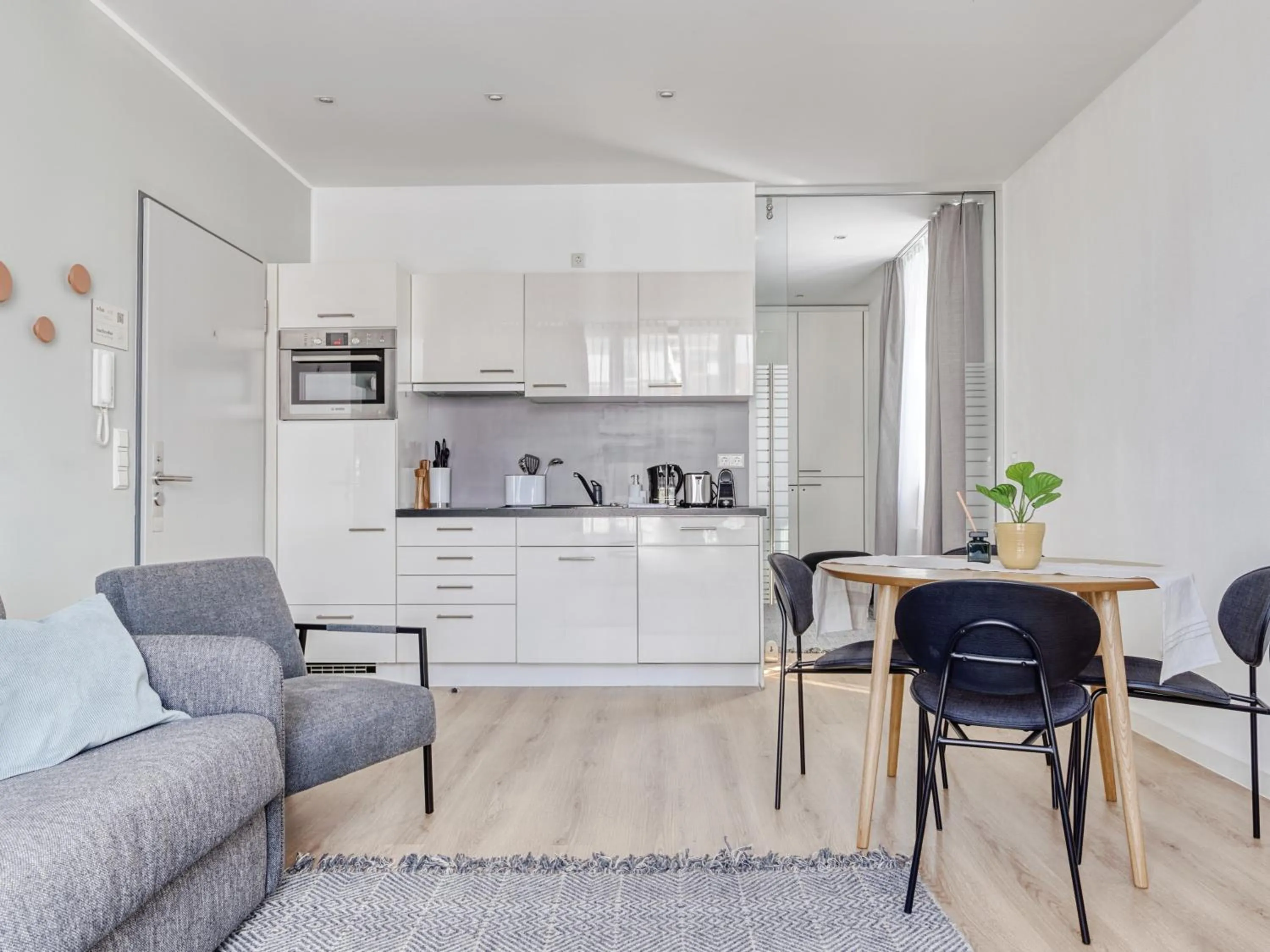 Kitchen or kitchenette in Limehome Aalen Reichsstädter Str