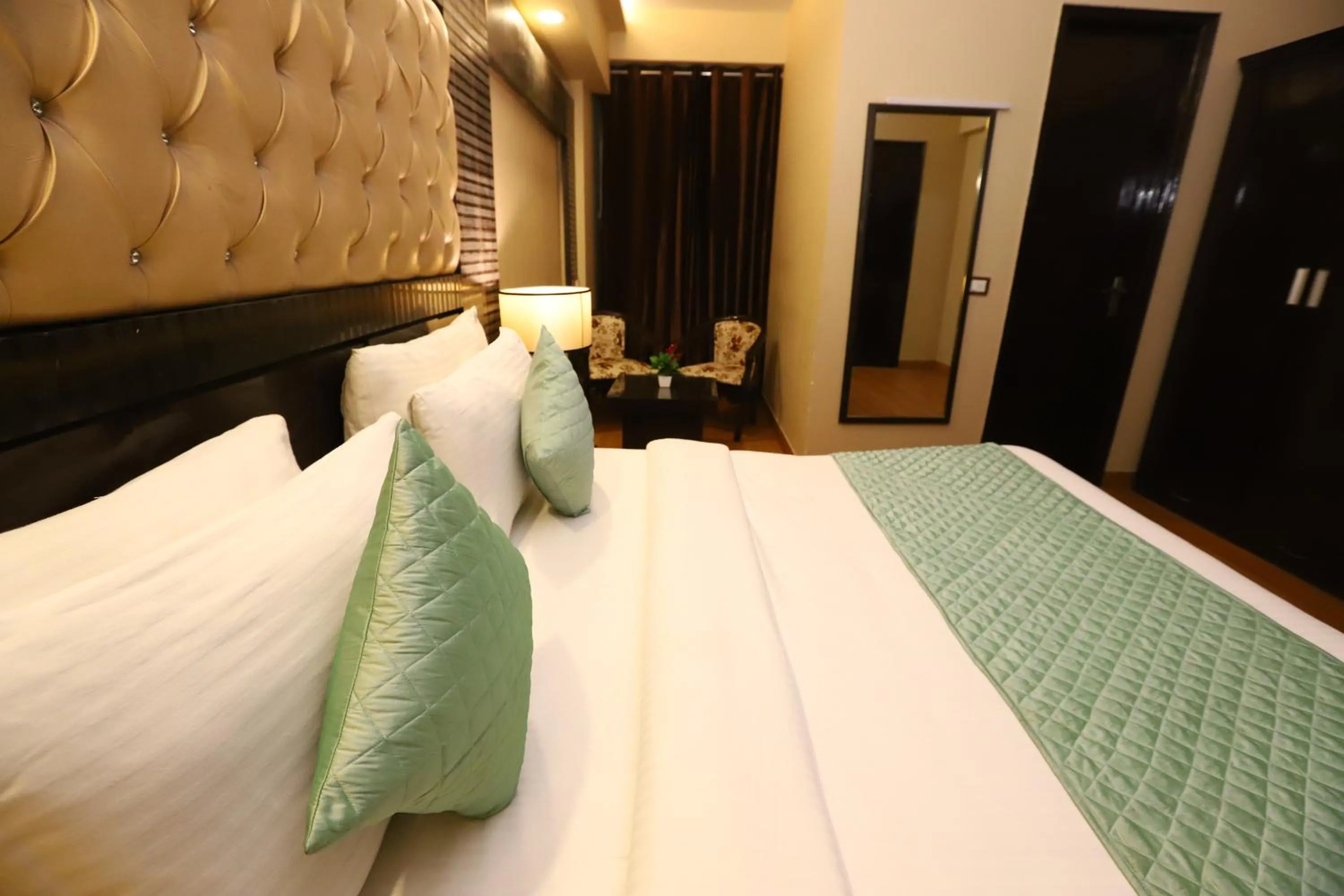 Photo of the whole room, Bed in Hotel Palm Grand Naraina New Delhi - Couple Friendly Local IDs Accepted