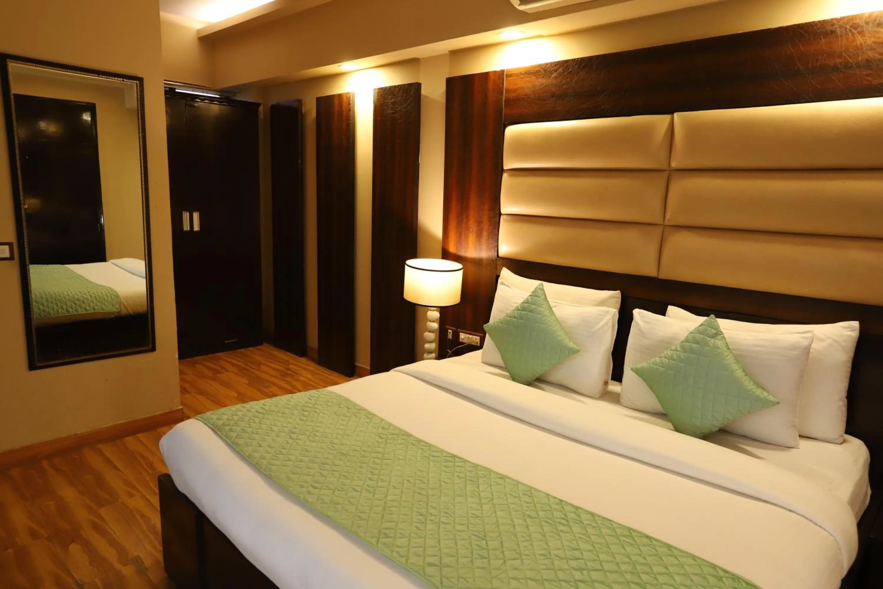 Photo of the whole room, Bed in Hotel Palm Grand Naraina New Delhi - Couple Friendly Local IDs Accepted