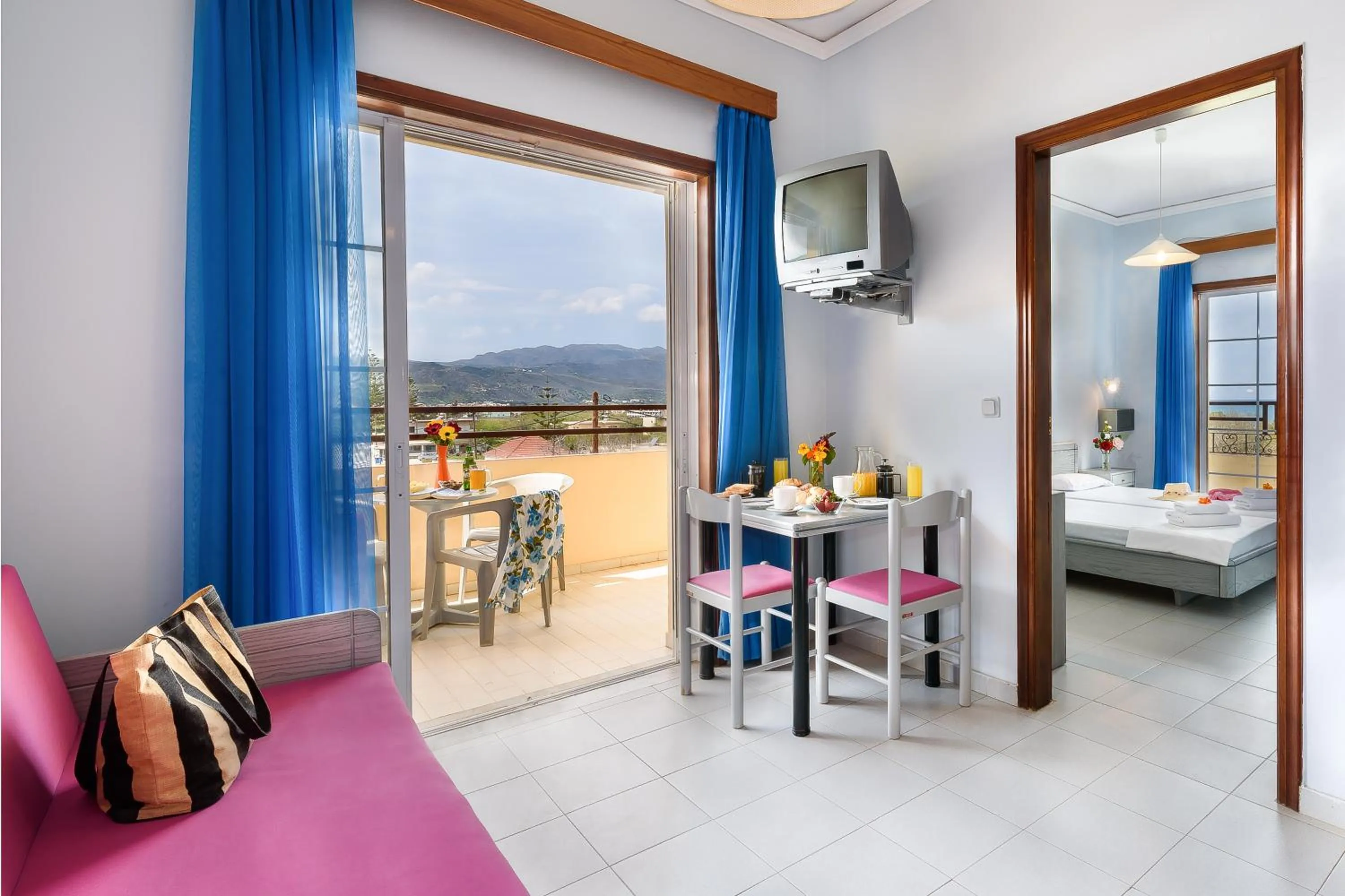 Bed in Louladakis Apartments