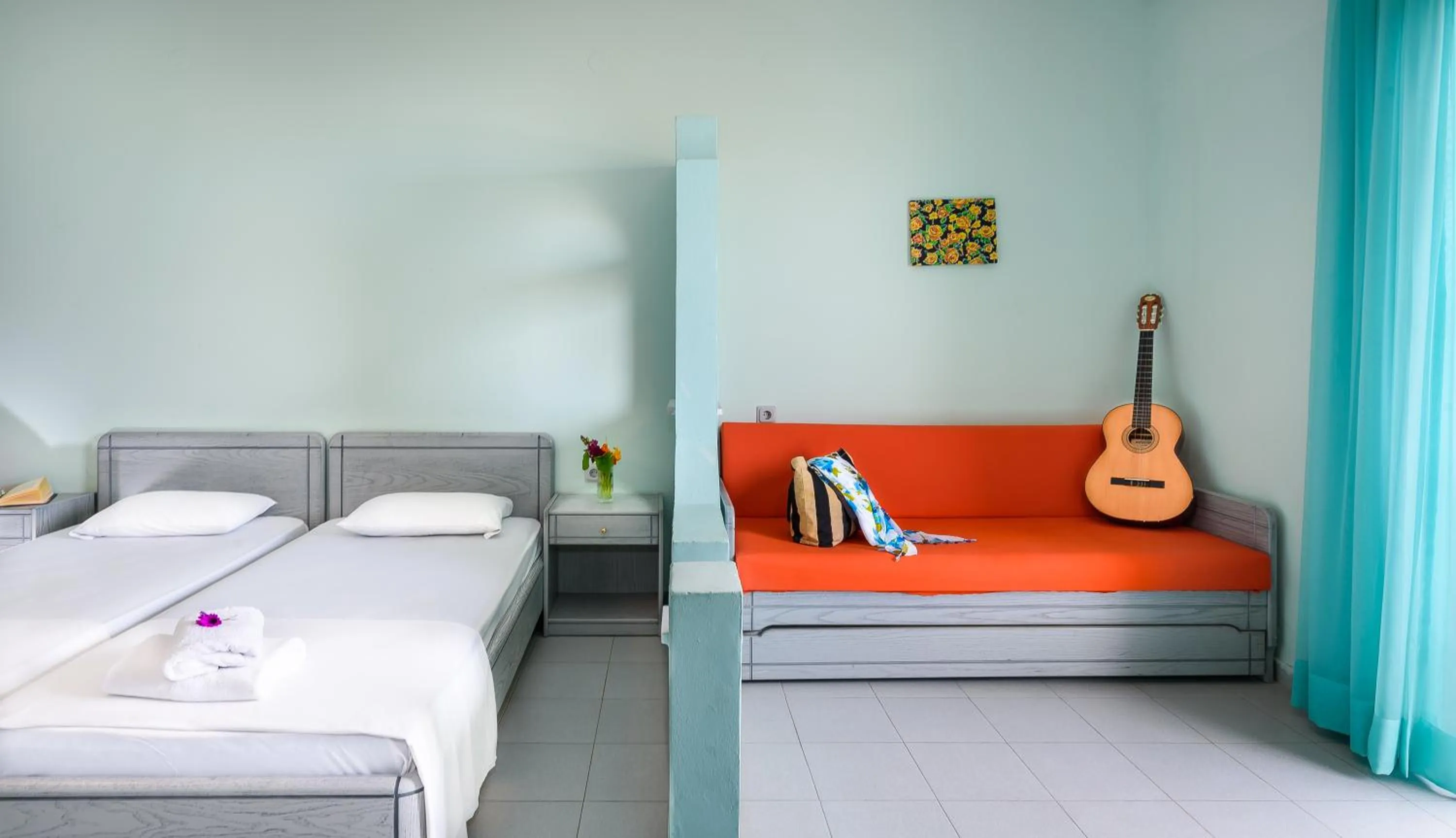 Bed in Louladakis Apartments