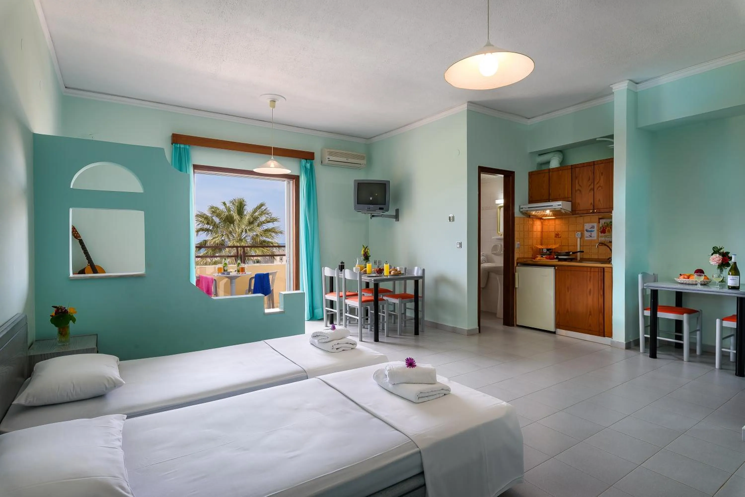 Bed in Louladakis Apartments