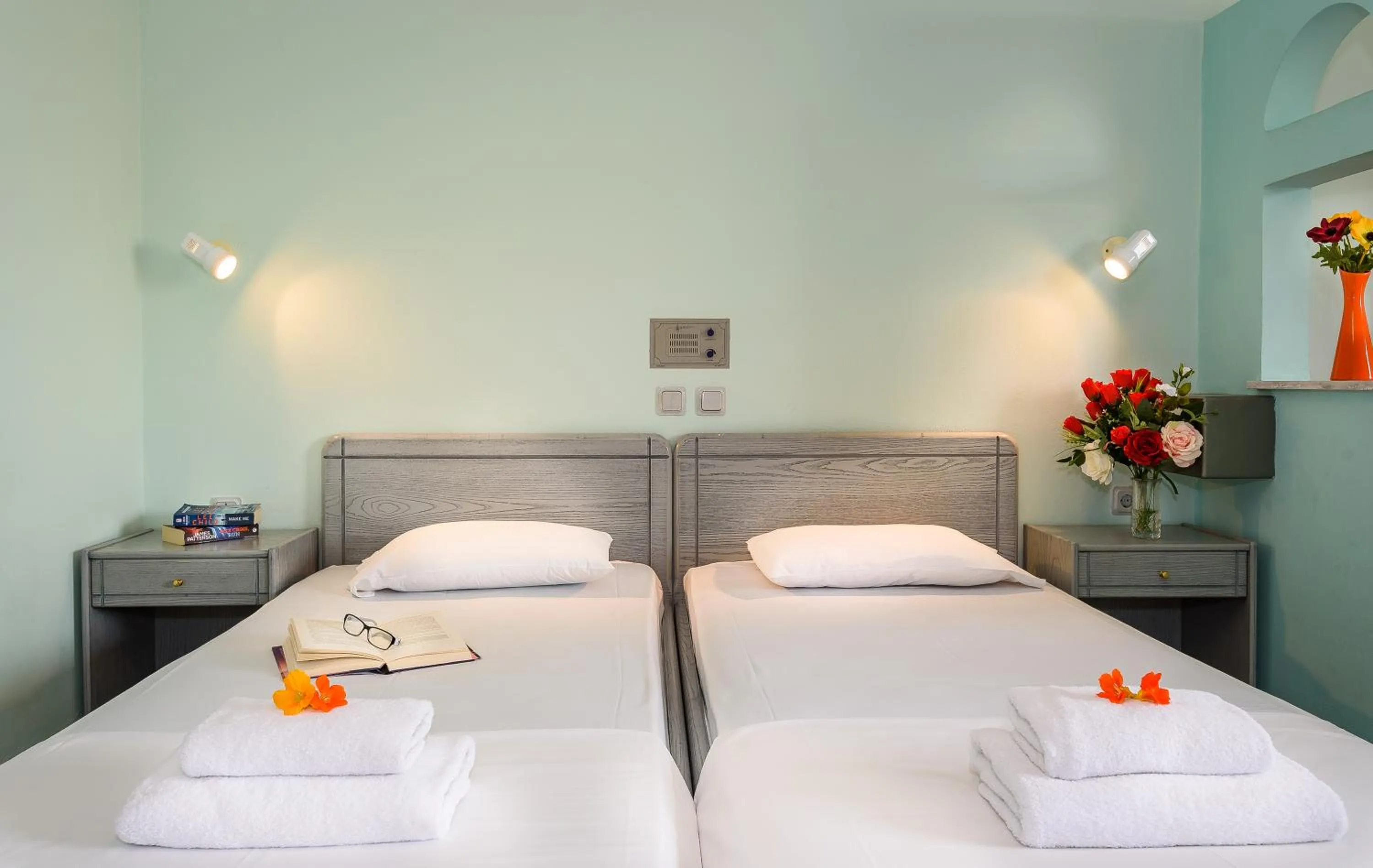 Bed in Louladakis Apartments