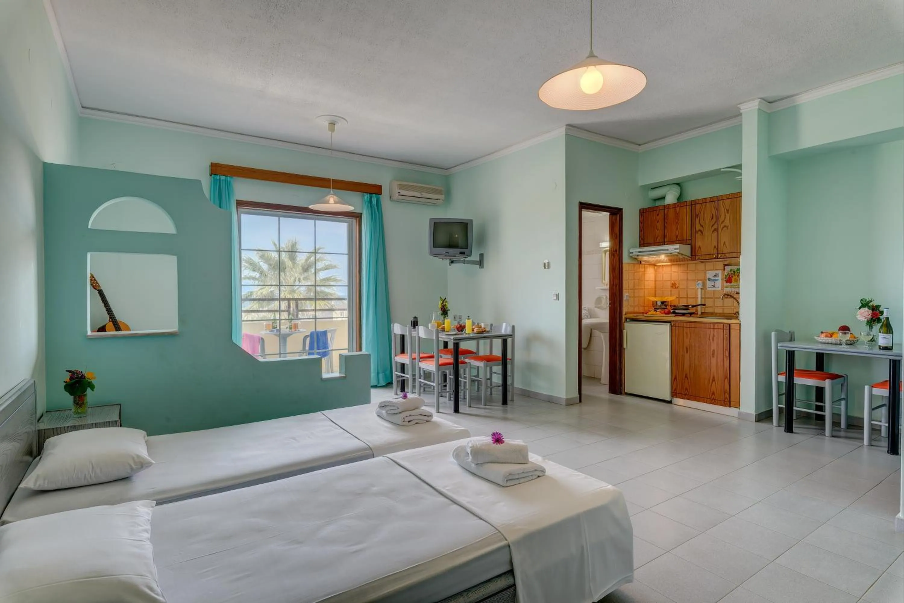 Bed in Louladakis Apartments