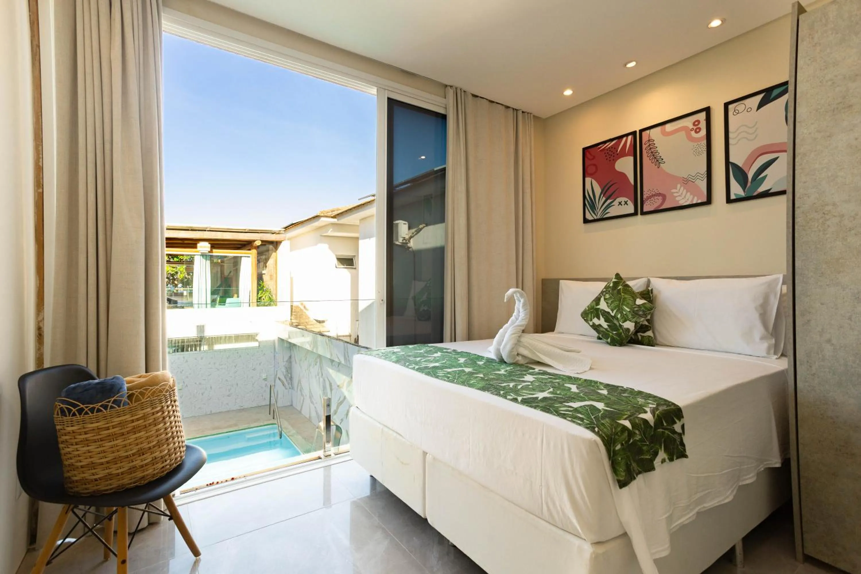 Bed in Santorini Beach Hotel