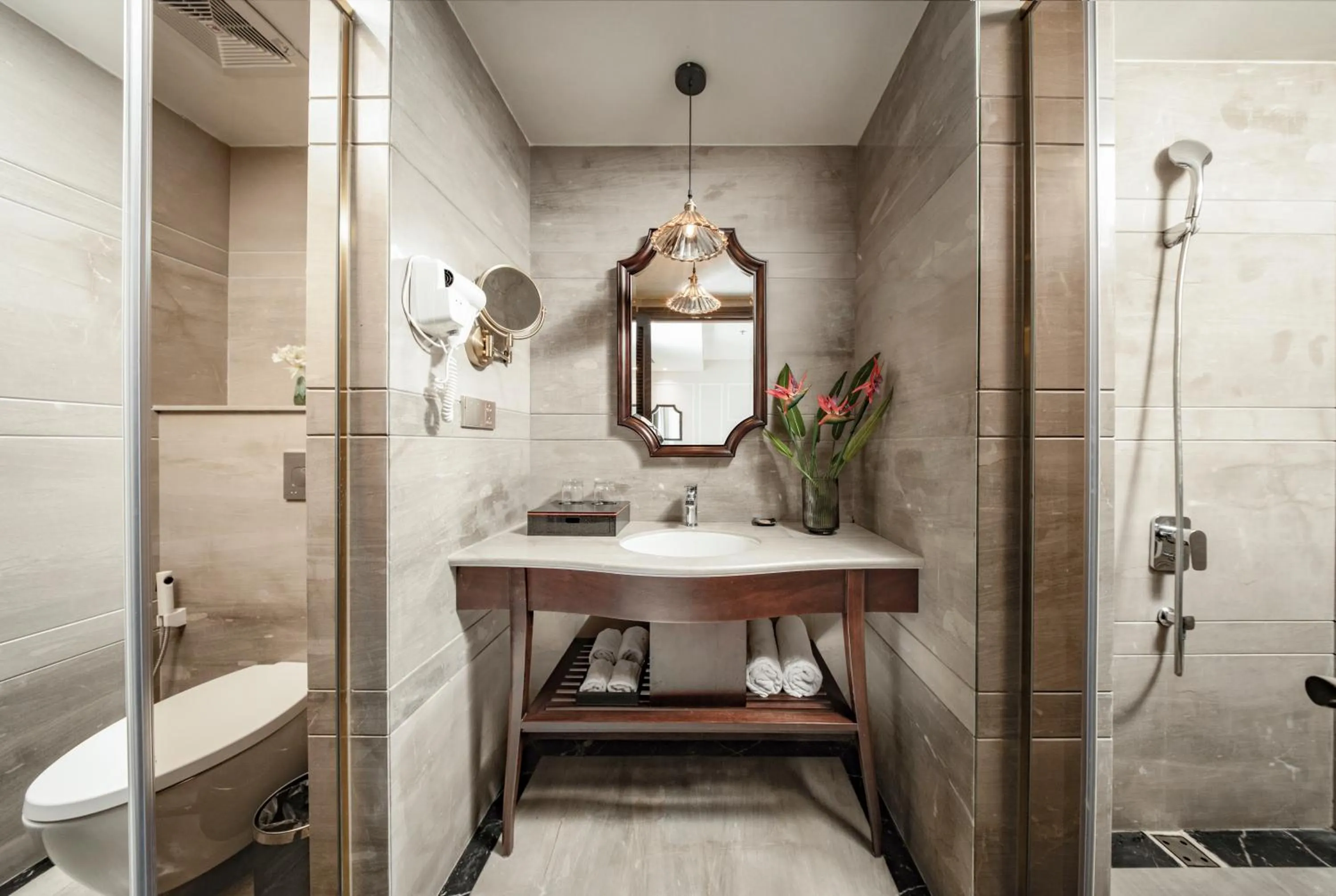 Shower in GM Premium Hotel