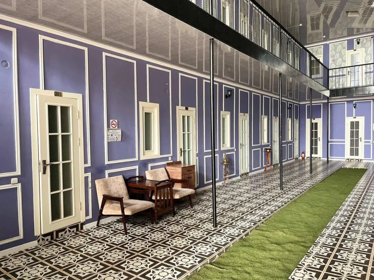 Seating area in The Palms Hostel