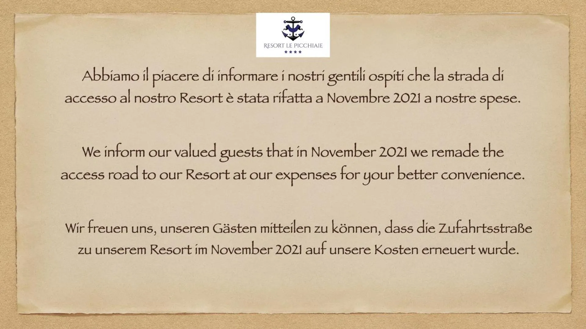 Property logo or sign in Resort Le Picchiaie