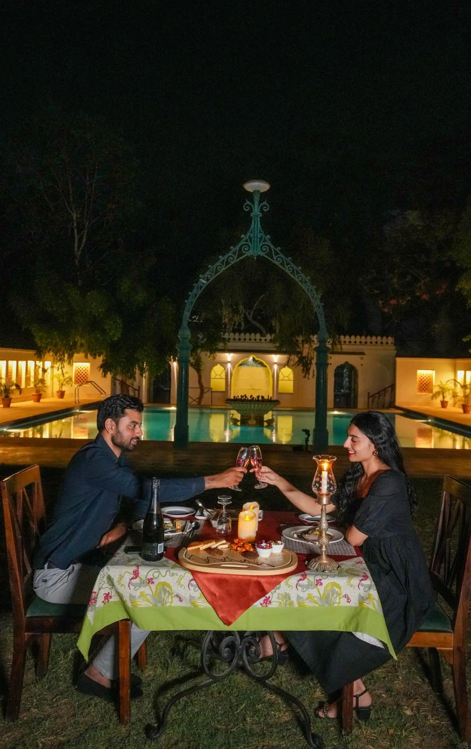 Dining area in Diggi Palace - A City Center Hidden Heritage Gem