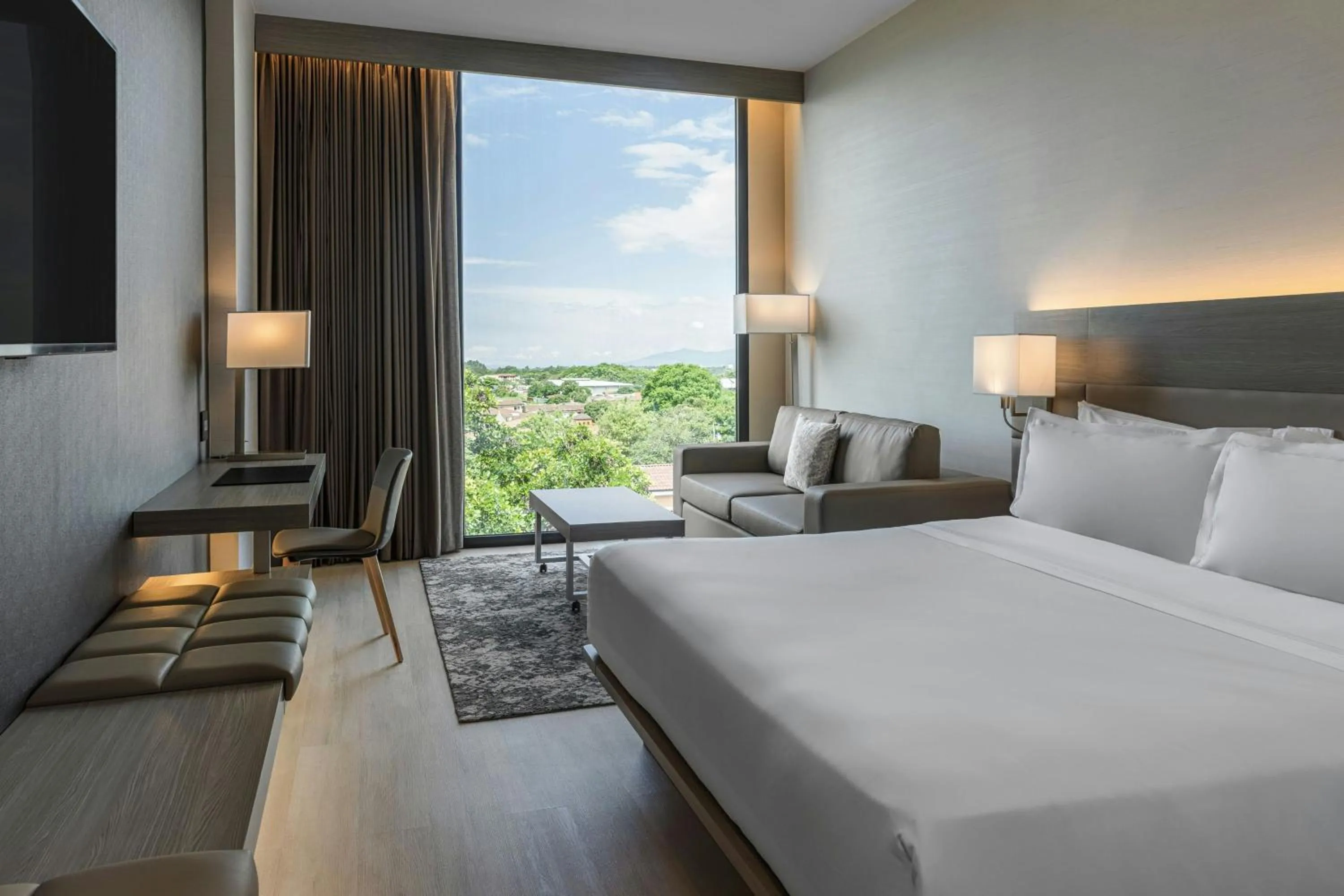 Photo of the whole room, Bed in AC Hotel San Jose Airport Belen