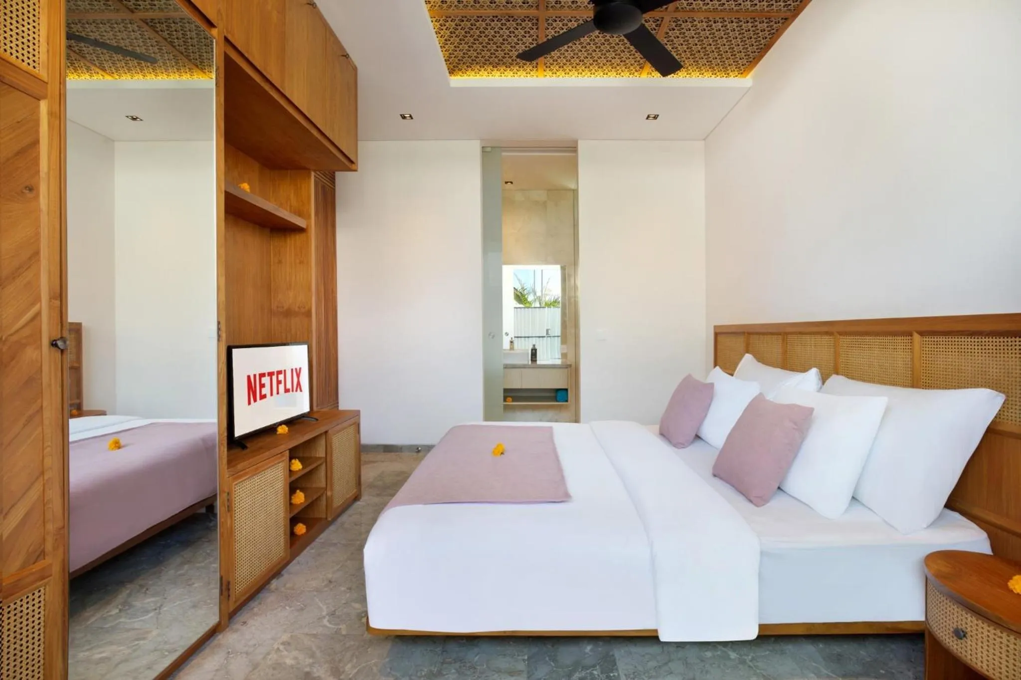 Bedroom, Bed in Eight Palms Villa Seminyak by Ini Vie Hospitality