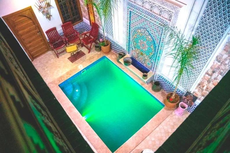 Pool view in Riad Nouhal